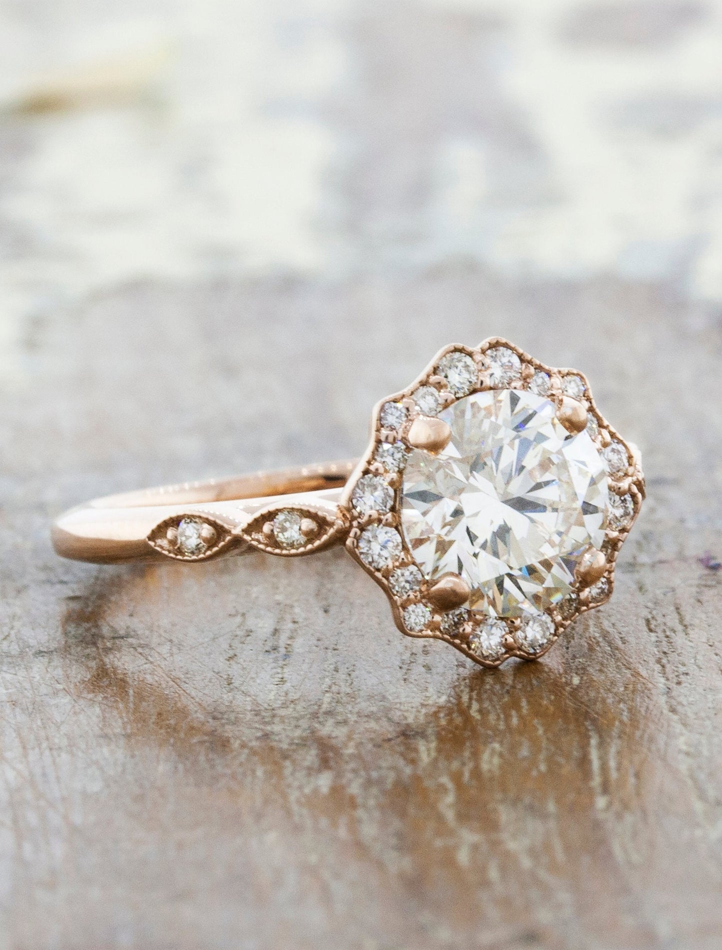 2 CT Round Three Stones Lab Grown Diamond Engagement Ring