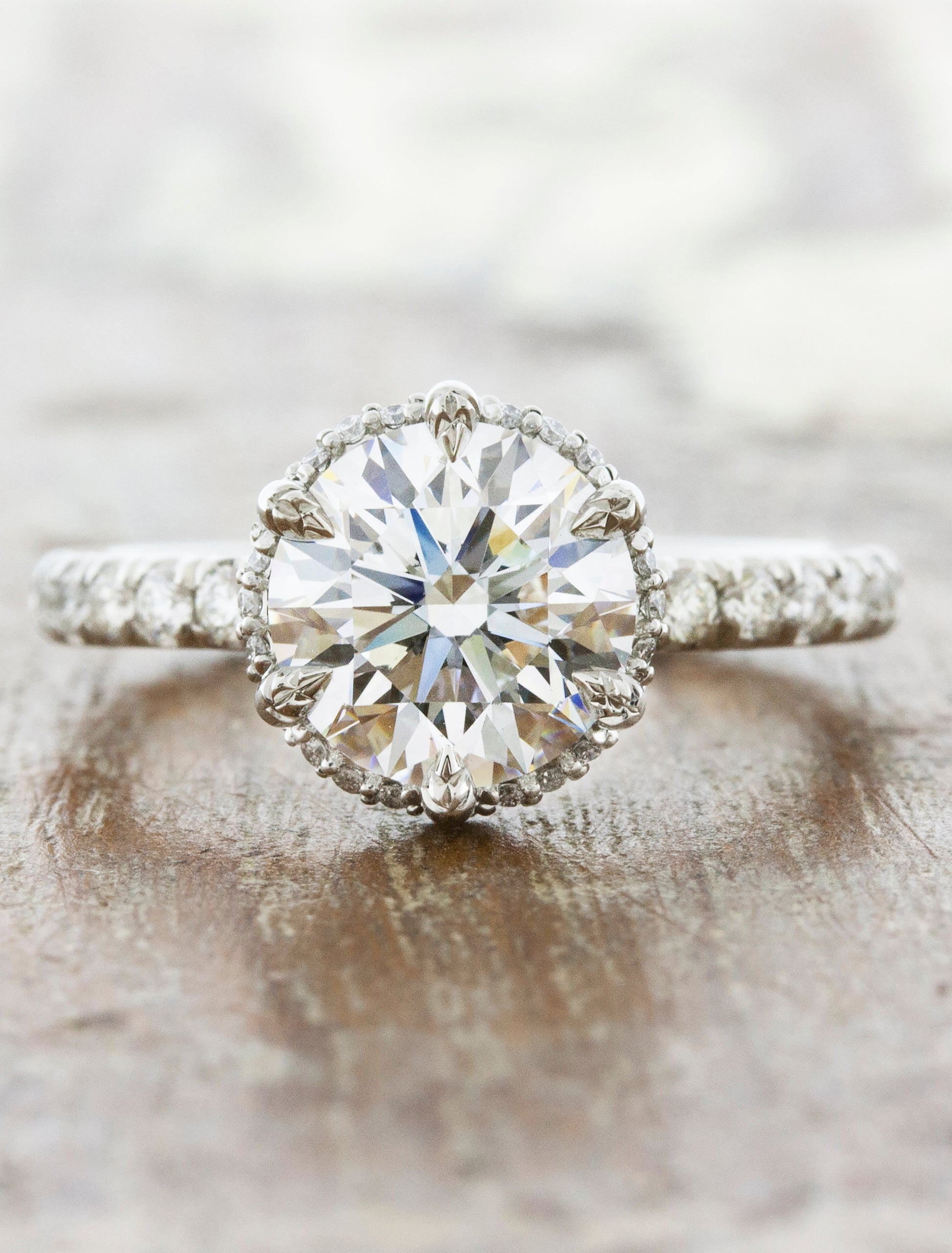 2 CT Round Three Stones Lab Grown Diamond Engagement Ring