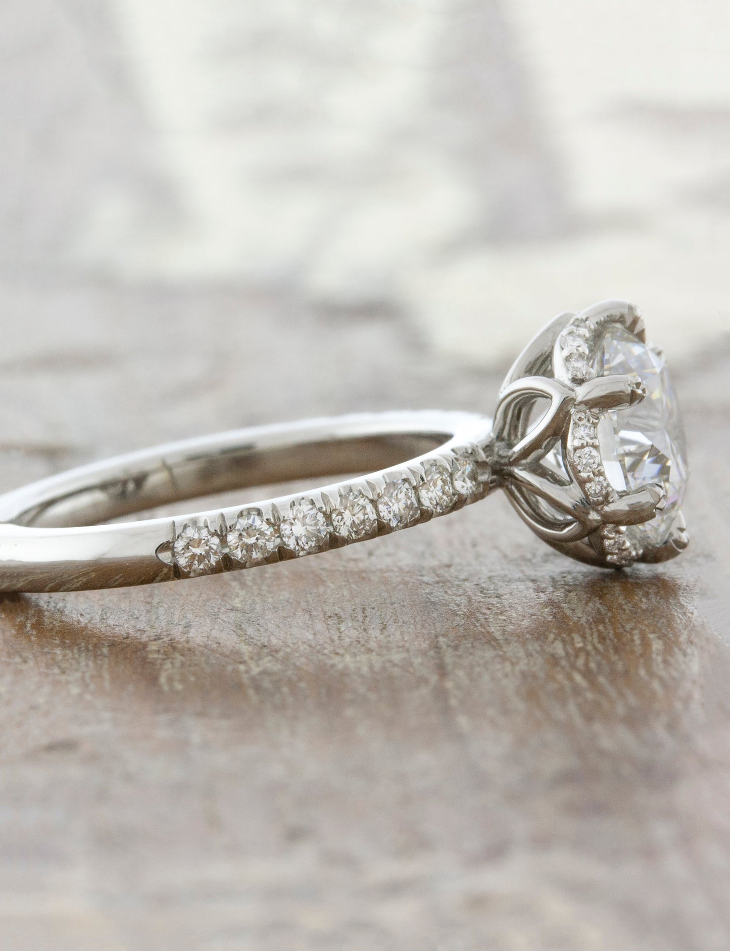 2 CT Round Three Stones Lab Grown Diamond Engagement Ring
