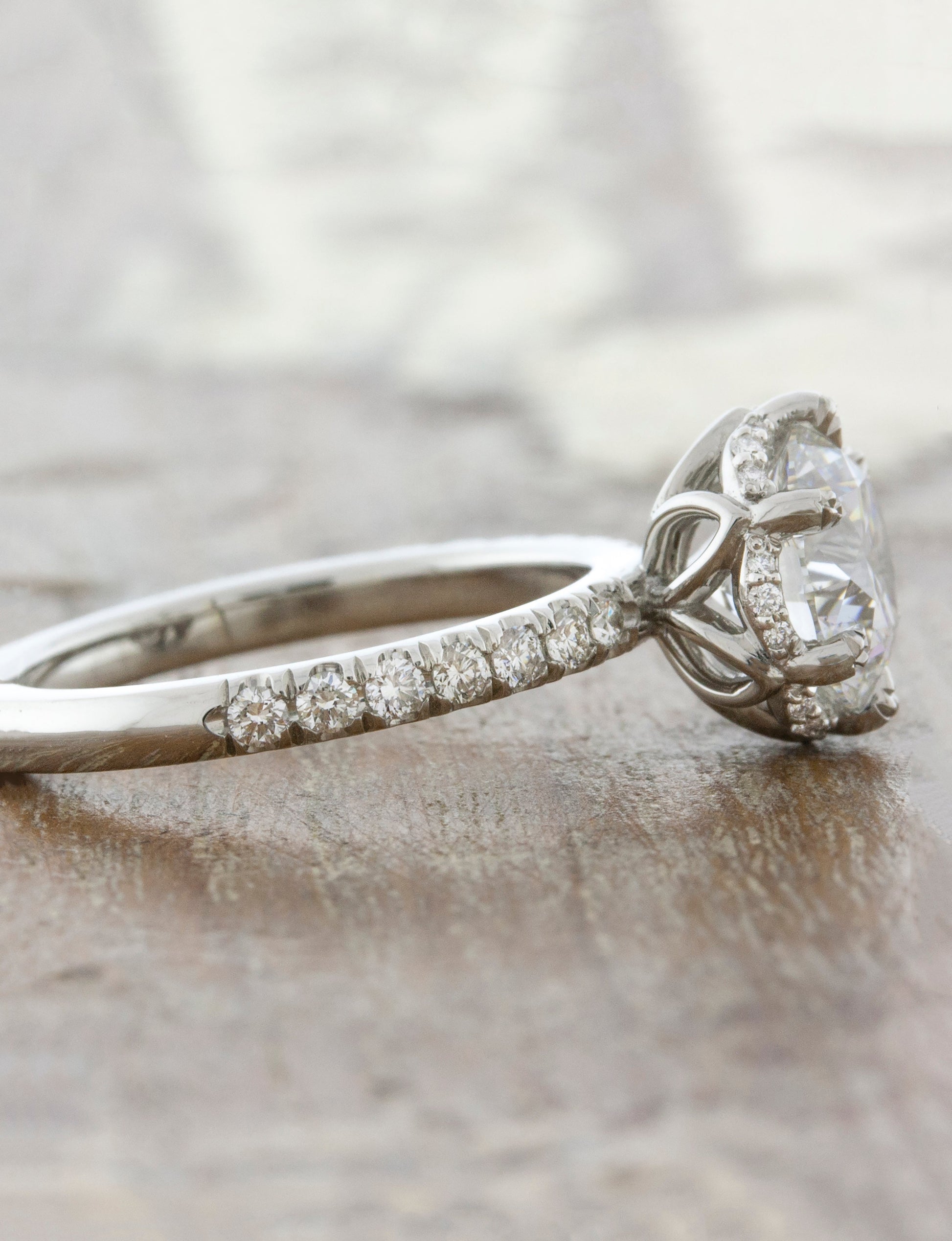 2 CT Round Three Stones Lab Grown Diamond Engagement Ring