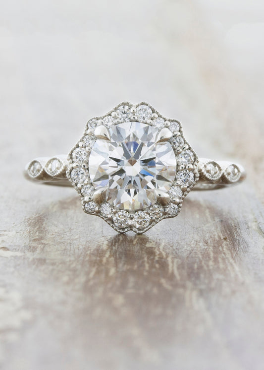 2 CT Round Three Stones Lab Grown Diamond Engagement Ring