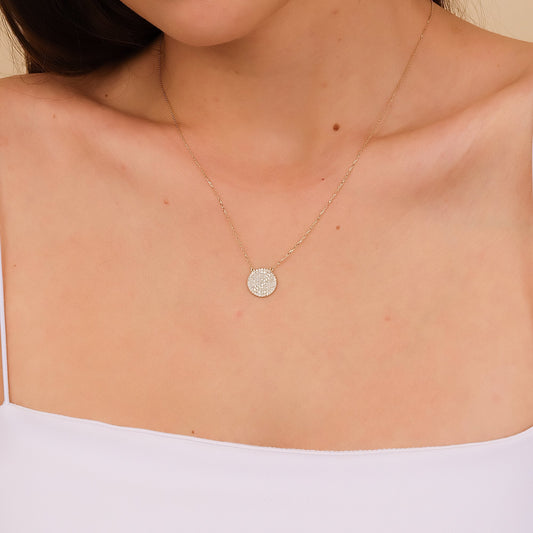 1.0 CT Round Bezel Solitaire Lab Grown Diamond Necklace