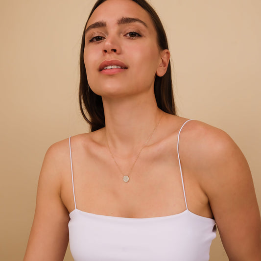 1.0 CT Round Bezel Solitaire Lab Grown Diamond Necklace