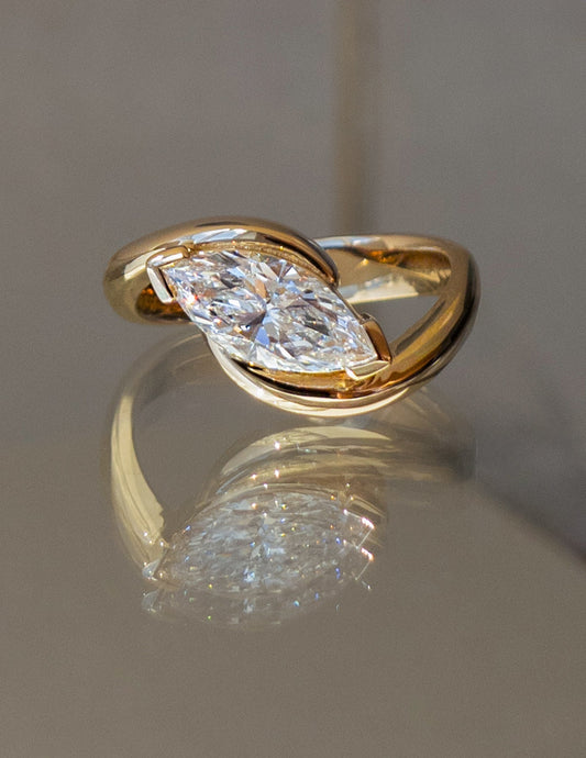 1.5 CT Marquise Lab Grown Solitaire Rapture Ring Engagement Ring (US Size 6 Ready To Ship)