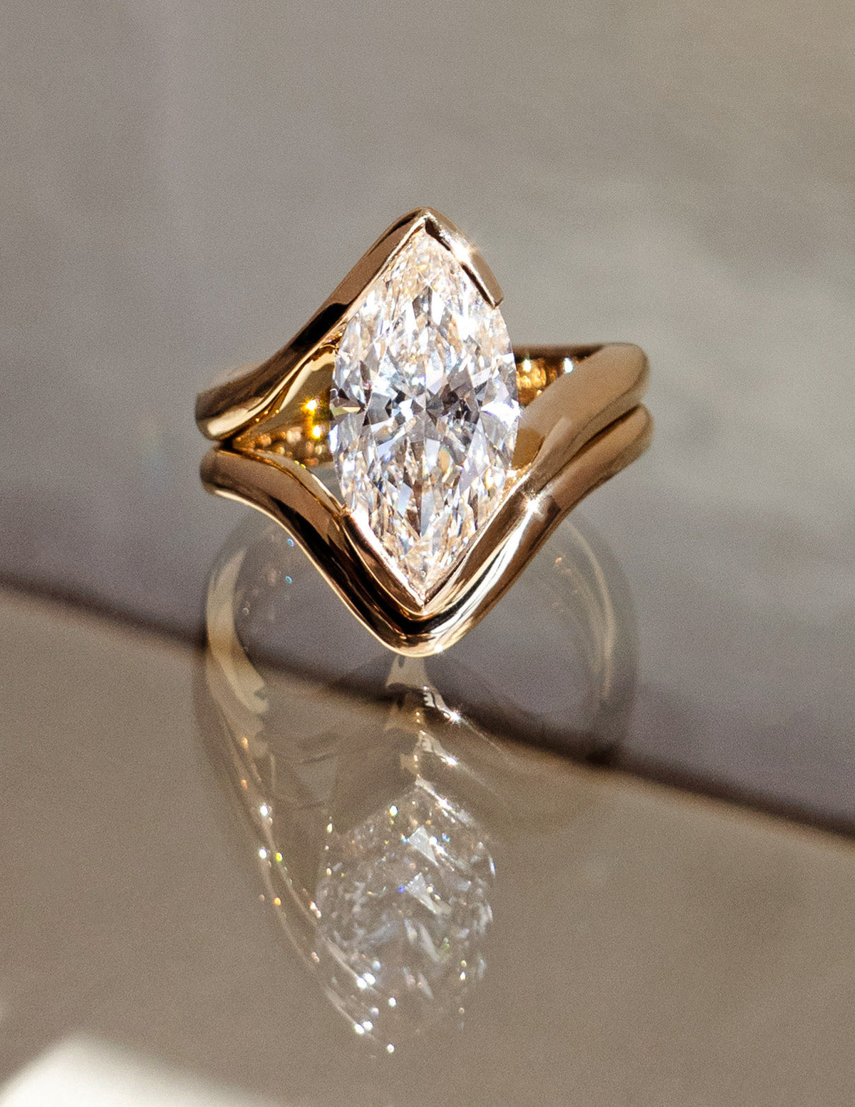 Custom V Classic Plain Band In 14K For Daniela