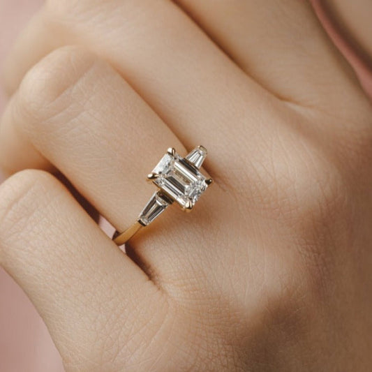 2 CT Round Three Stones Lab Grown Diamond Engagement Ring