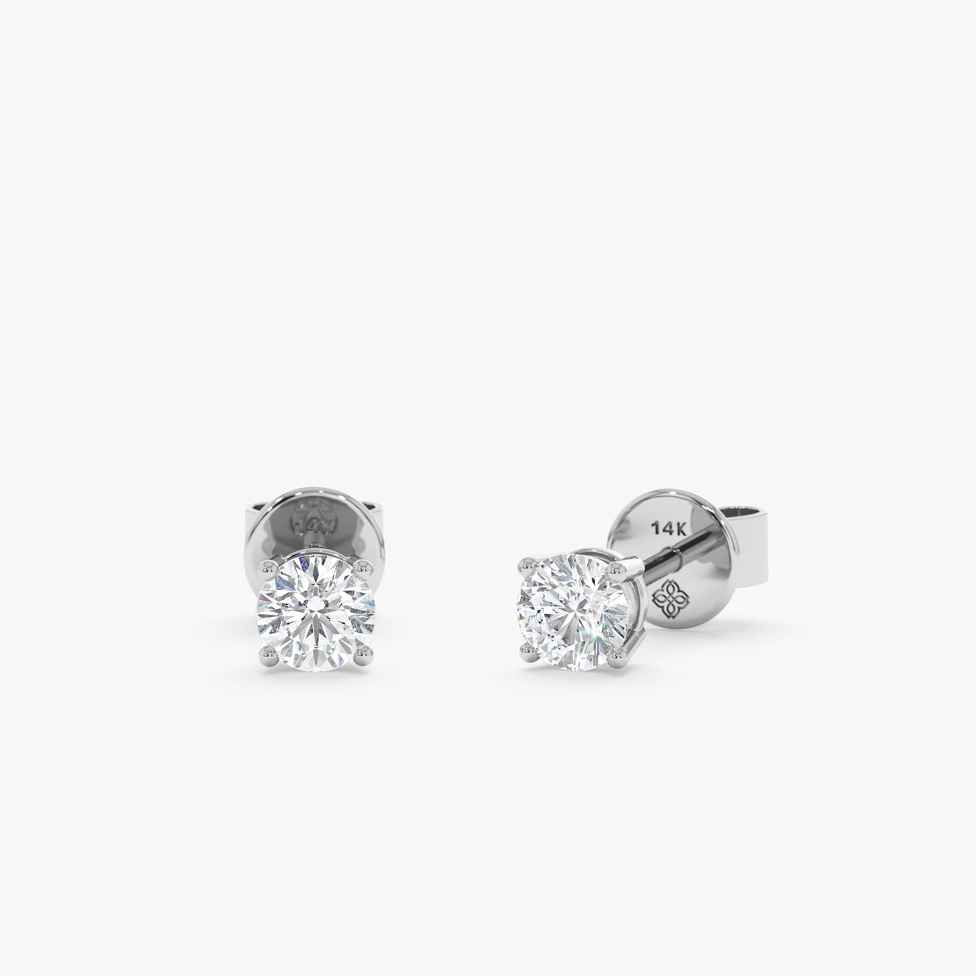 1.0 CT Round Bezel Solitaire Lab Grown Diamond Earrings