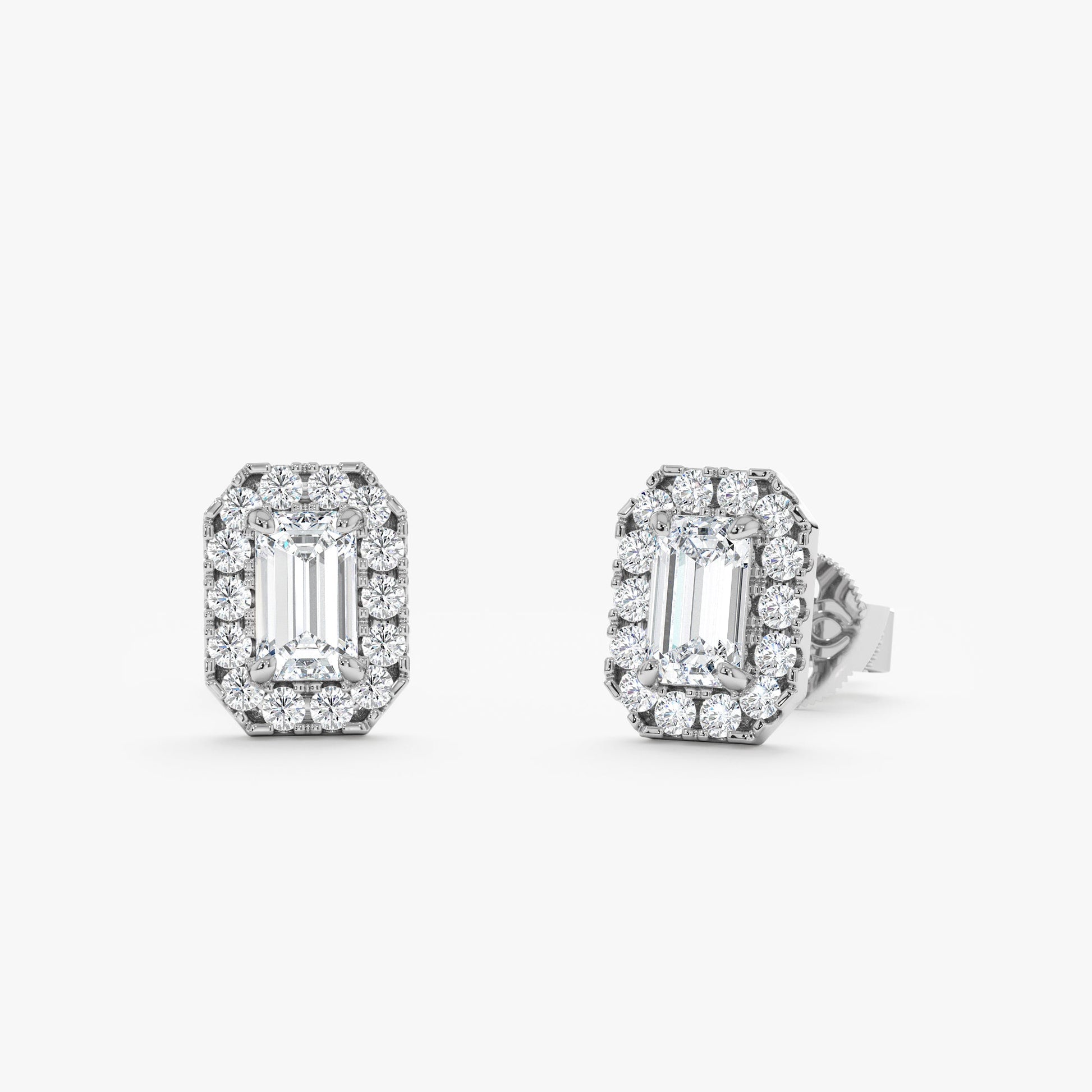 1.0 CT Round Bezel Solitaire Lab Grown Diamond Earrings