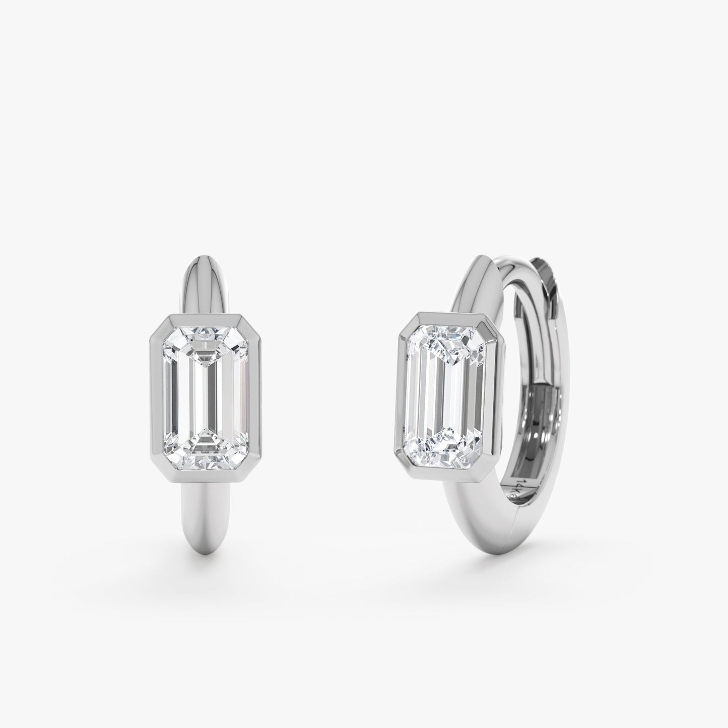 1.0 CT Round Bezel Solitaire Lab Grown Diamond Earrings
