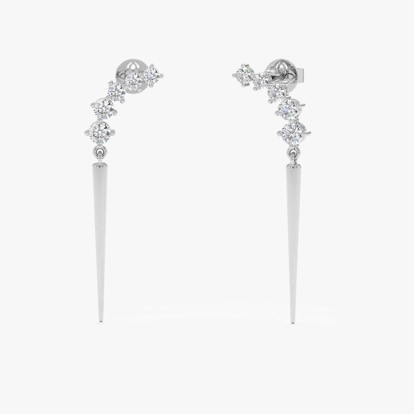 1.0 CT Round Bezel Solitaire Lab Grown Diamond Earrings