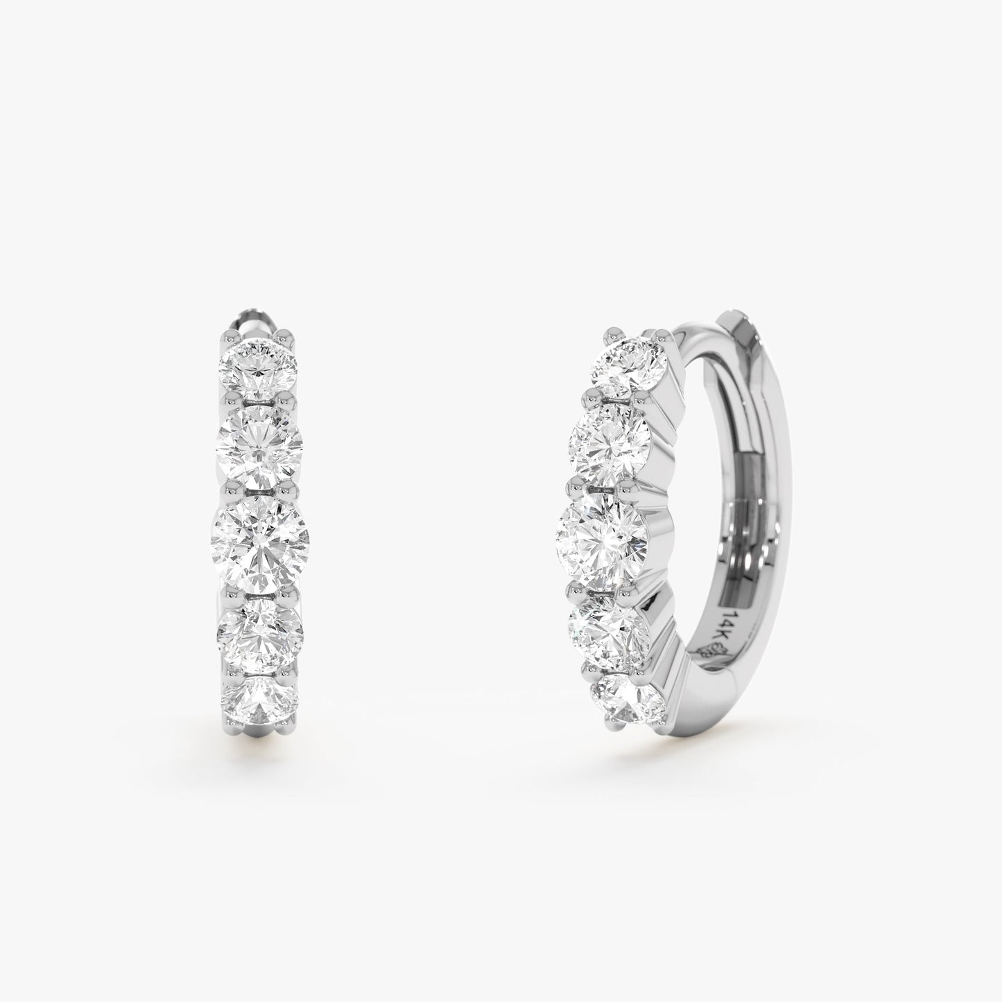 1.0 CT Round Bezel Solitaire Lab Grown Diamond Earrings