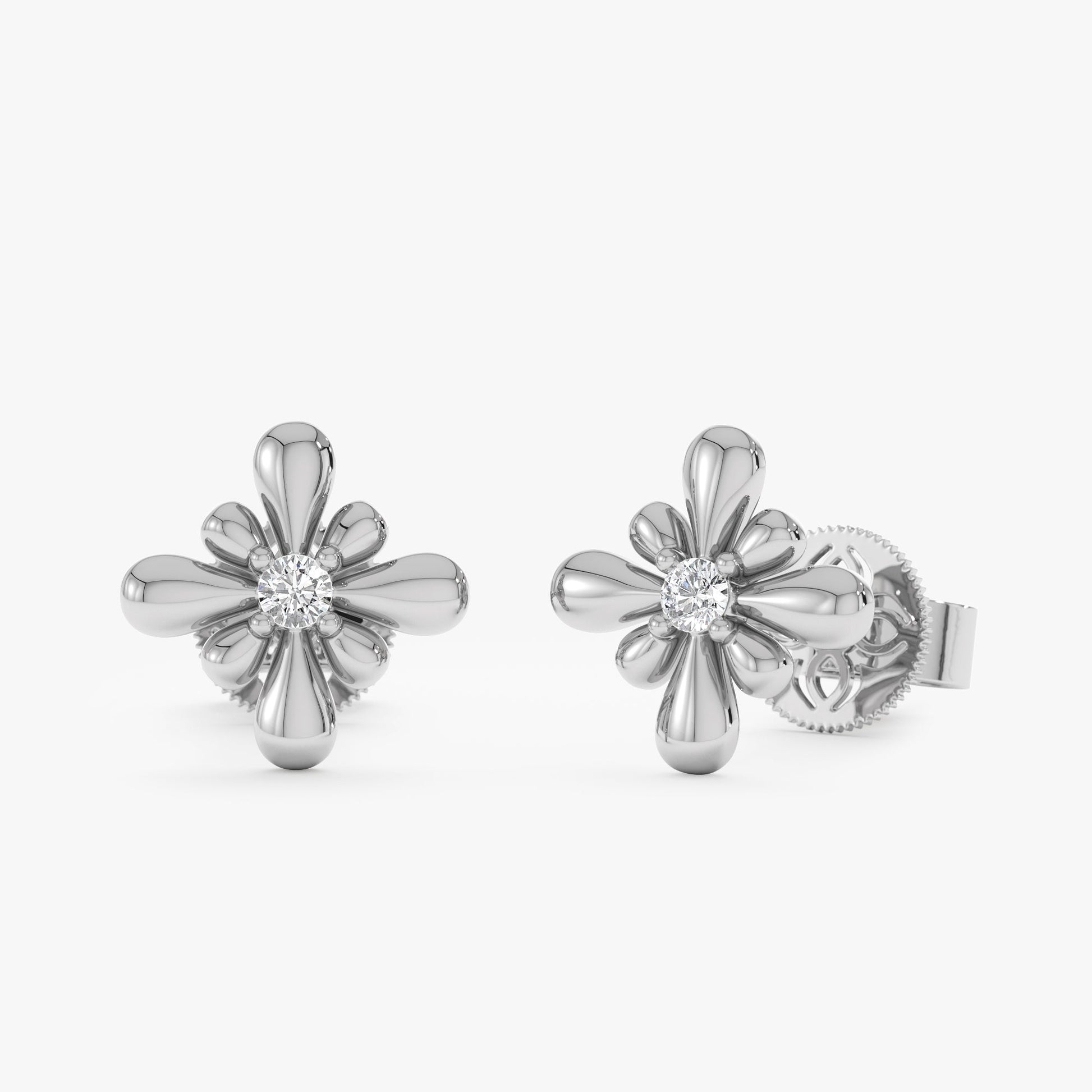 1.0 CT Round Bezel Solitaire Lab Grown Diamond Earrings