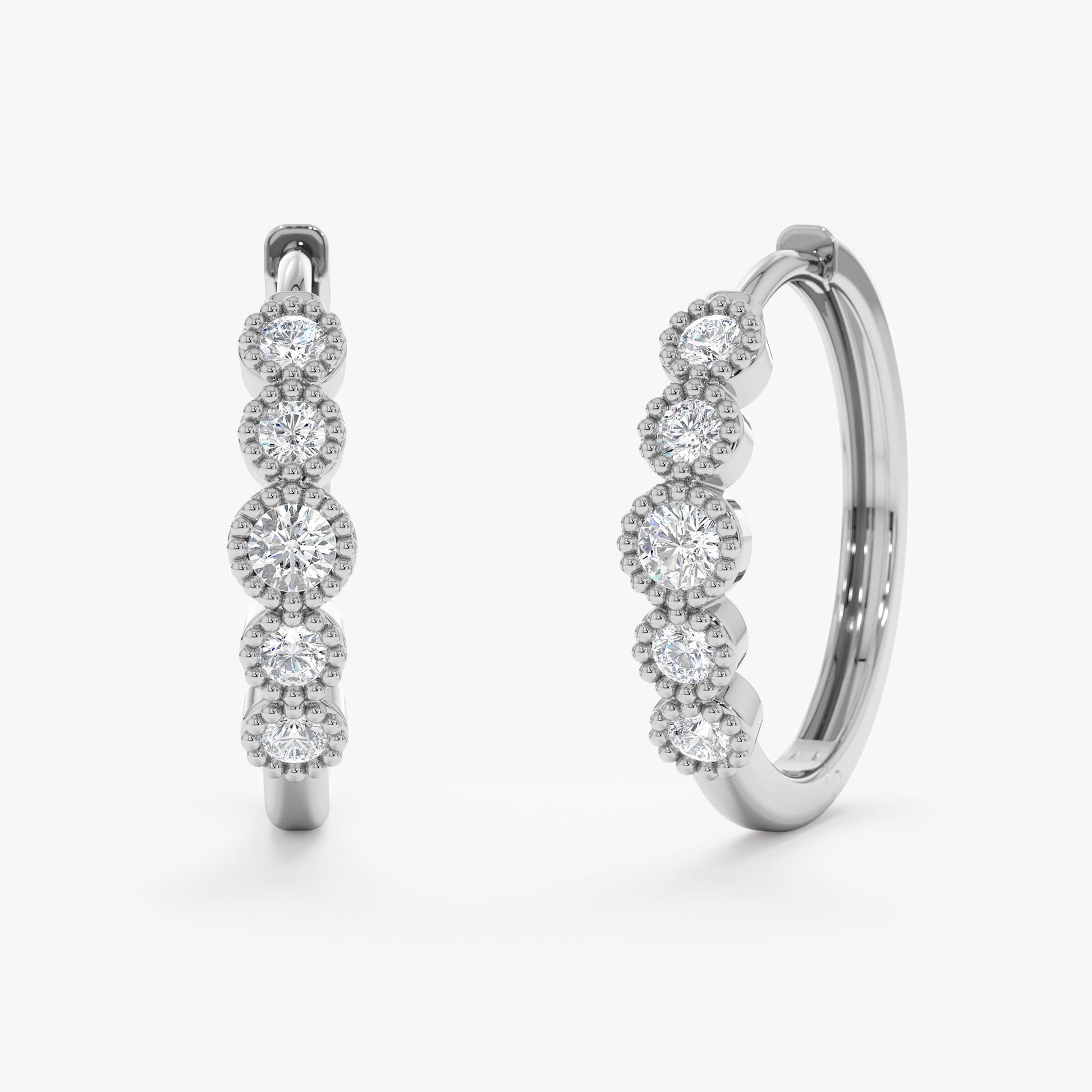 1.0 CT Round Bezel Solitaire Lab Grown Diamond Earrings