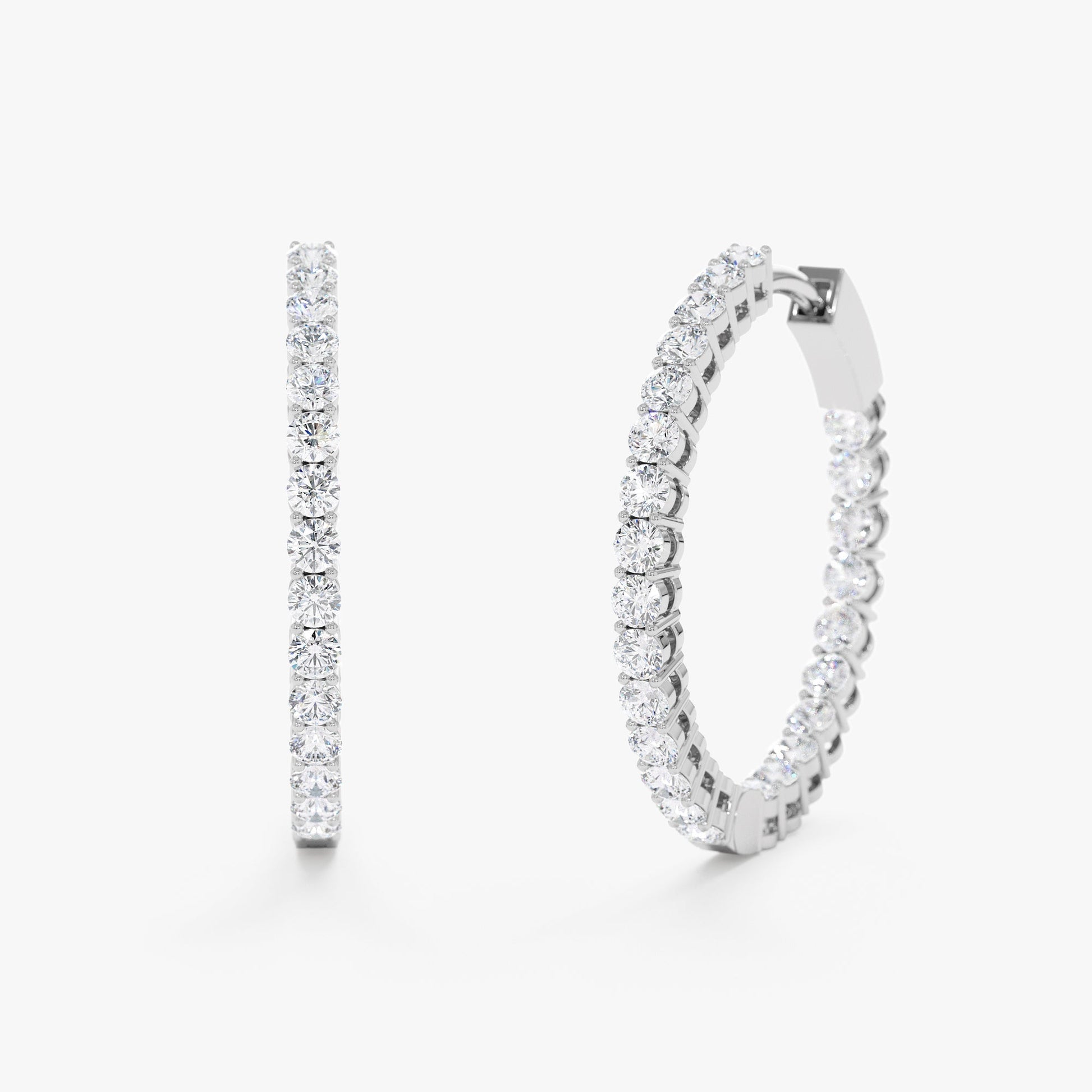 1.0 CT Round Bezel Solitaire Lab Grown Diamond Earrings