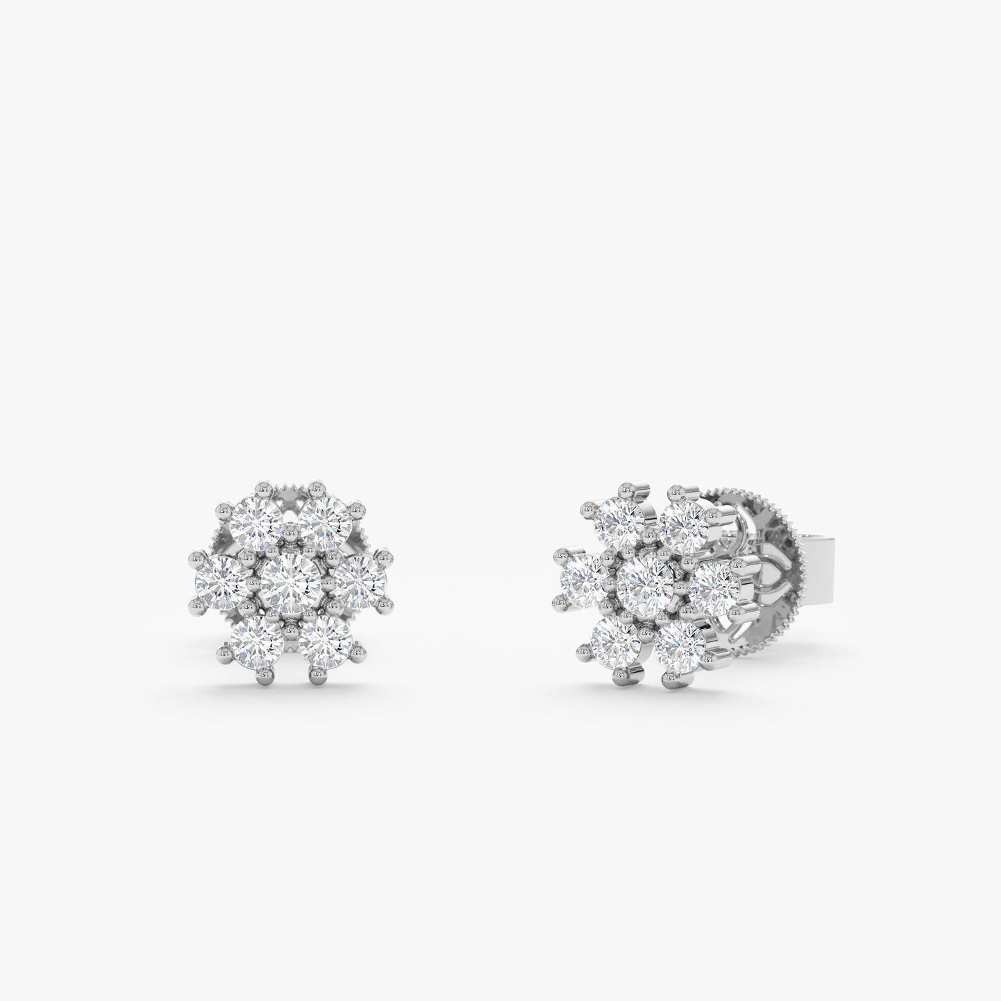 1.0 CT Round Bezel Solitaire Lab Grown Diamond Earrings