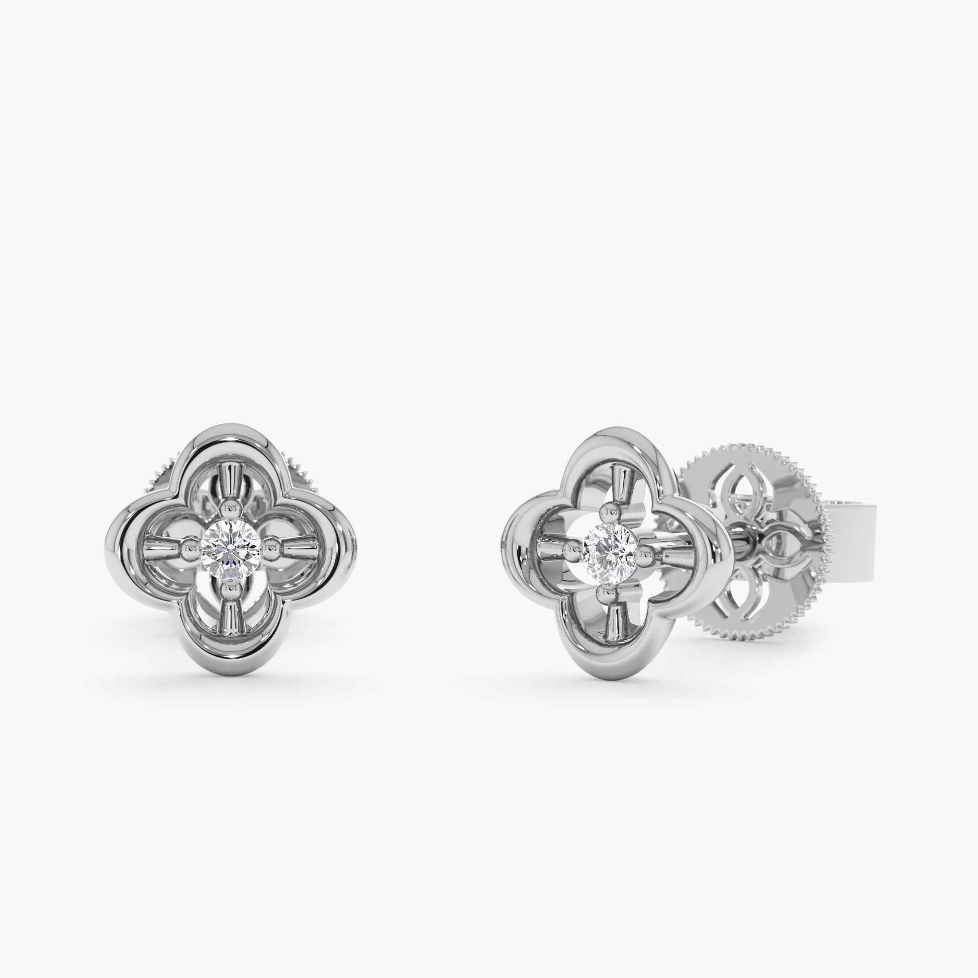 1.0 CT Round Bezel Solitaire Lab Grown Diamond Earrings