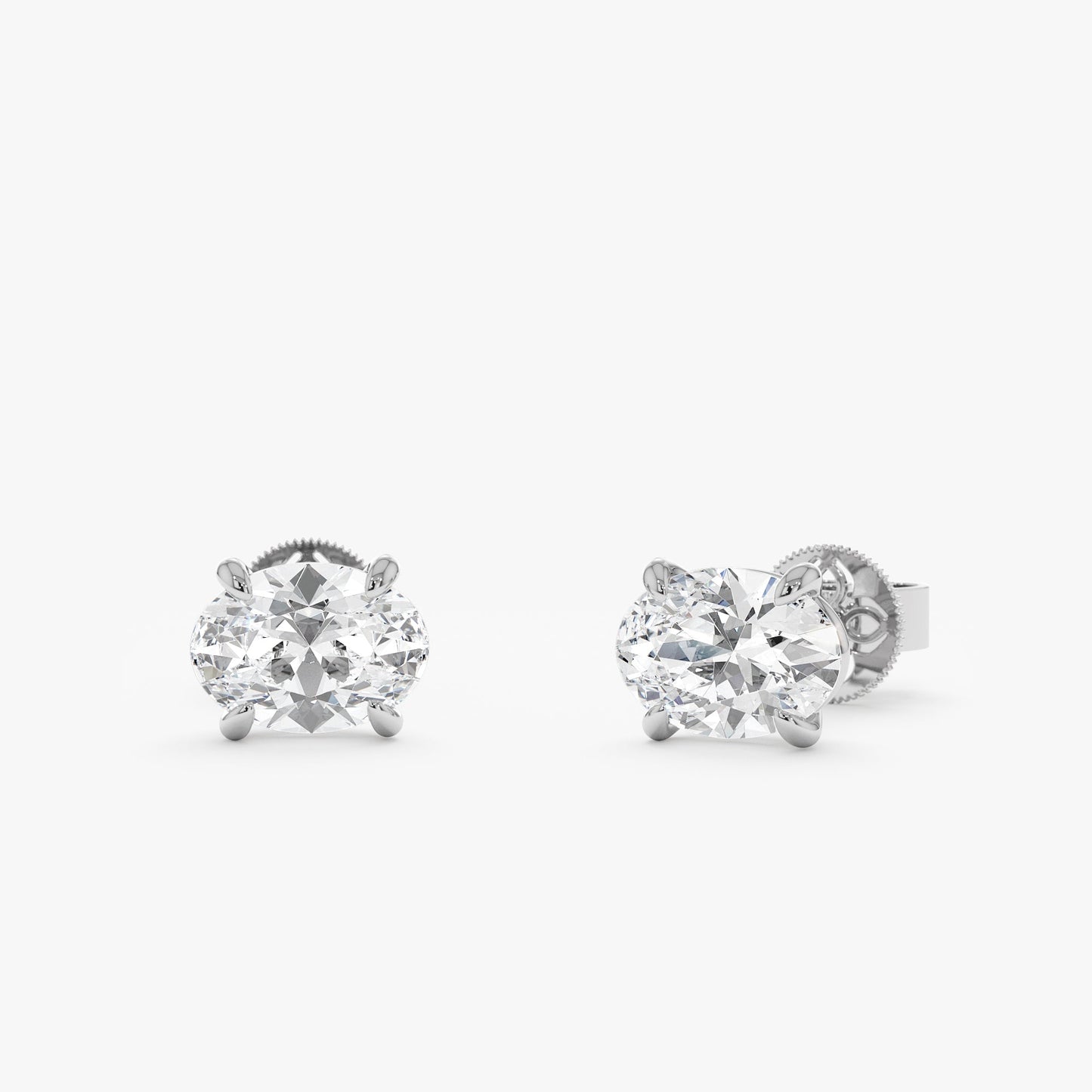 1.0 CT Round Bezel Solitaire Lab Grown Diamond Earrings