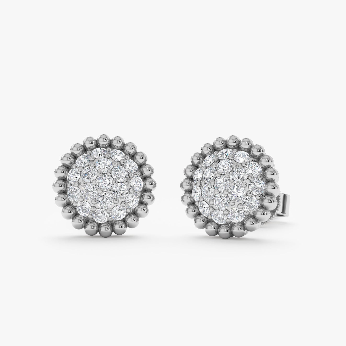1.0 CT Round Bezel Solitaire Lab Grown Diamond Earrings