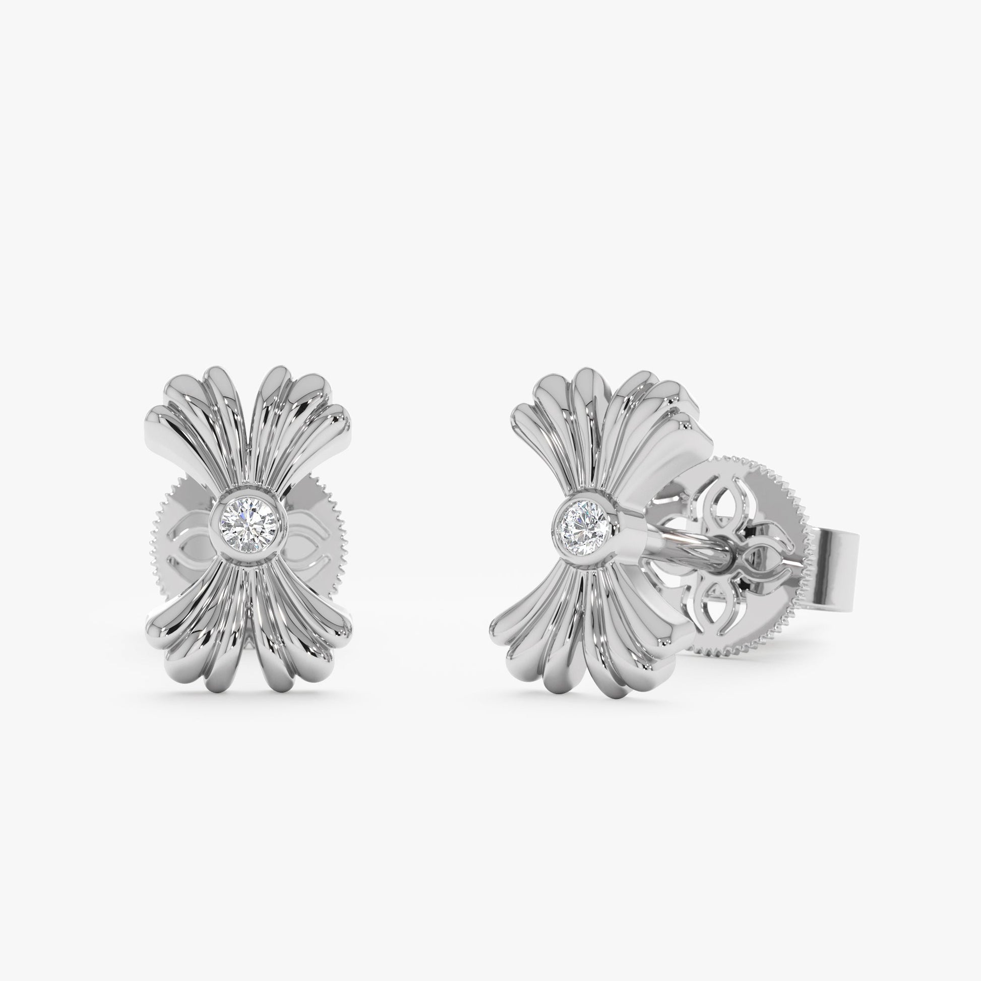 1.0 CT Round Bezel Solitaire Lab Grown Diamond Earrings