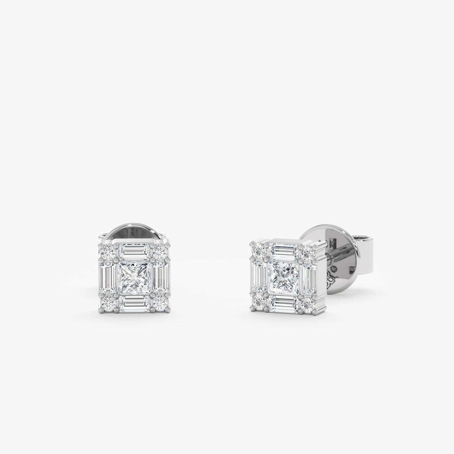 1.0 CT Round Bezel Solitaire Lab Grown Diamond Earrings
