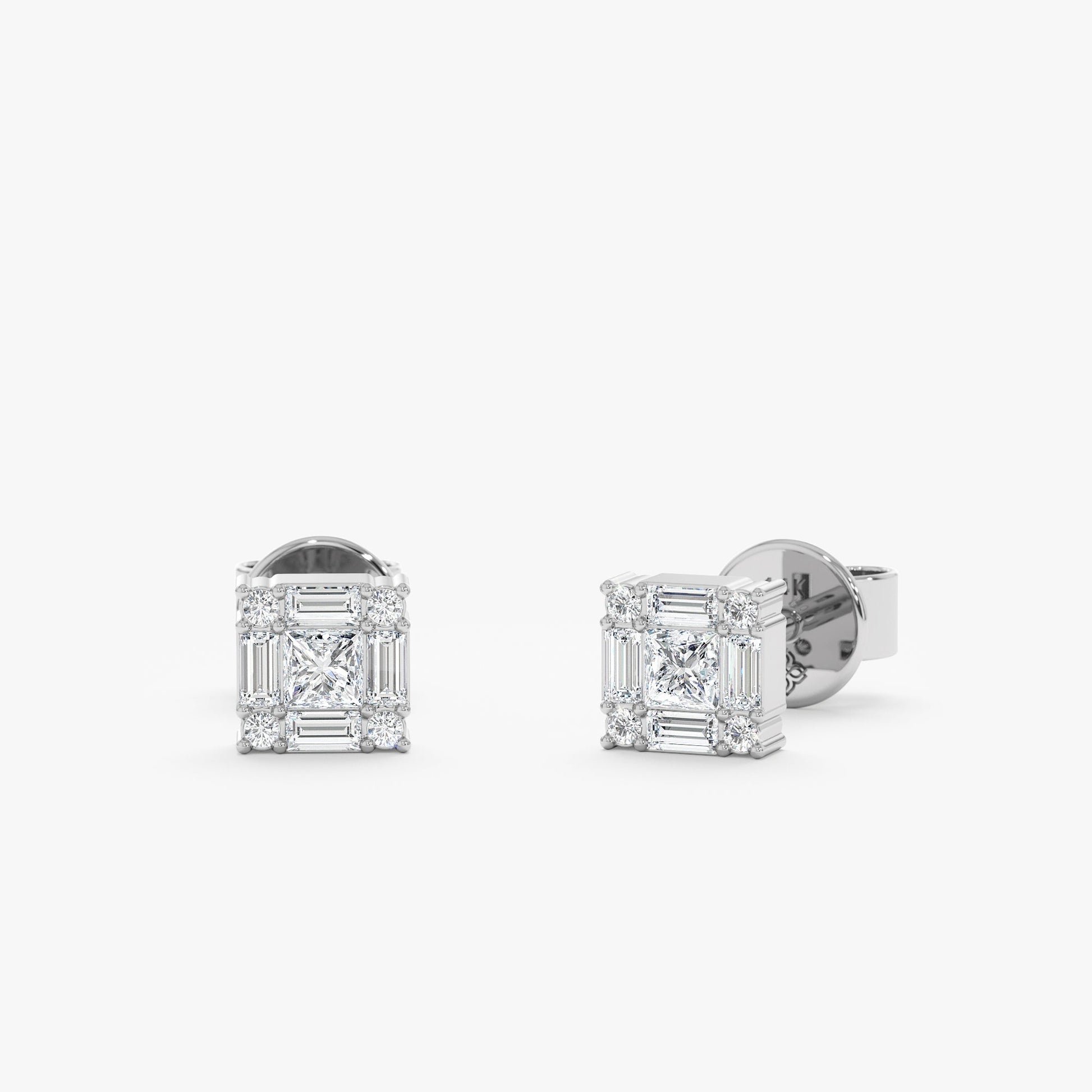 1.0 CT Round Bezel Solitaire Lab Grown Diamond Earrings