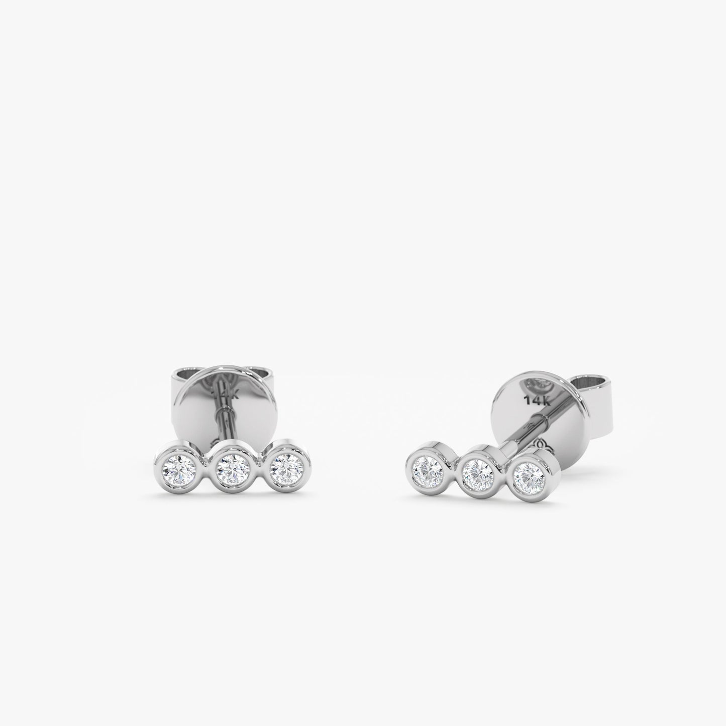 1.0 CT Round Bezel Solitaire Lab Grown Diamond Earrings