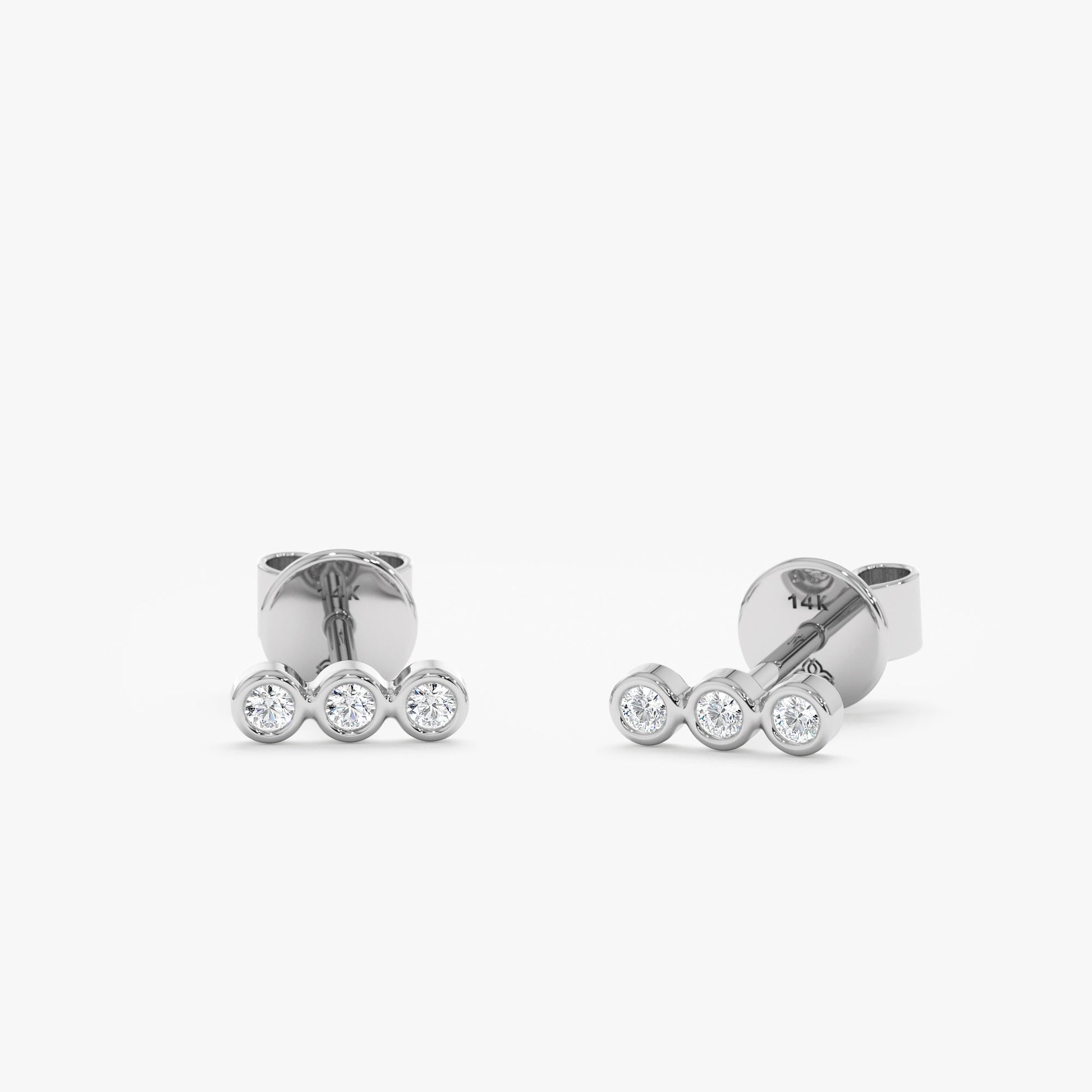 1.0 CT Round Bezel Solitaire Lab Grown Diamond Earrings
