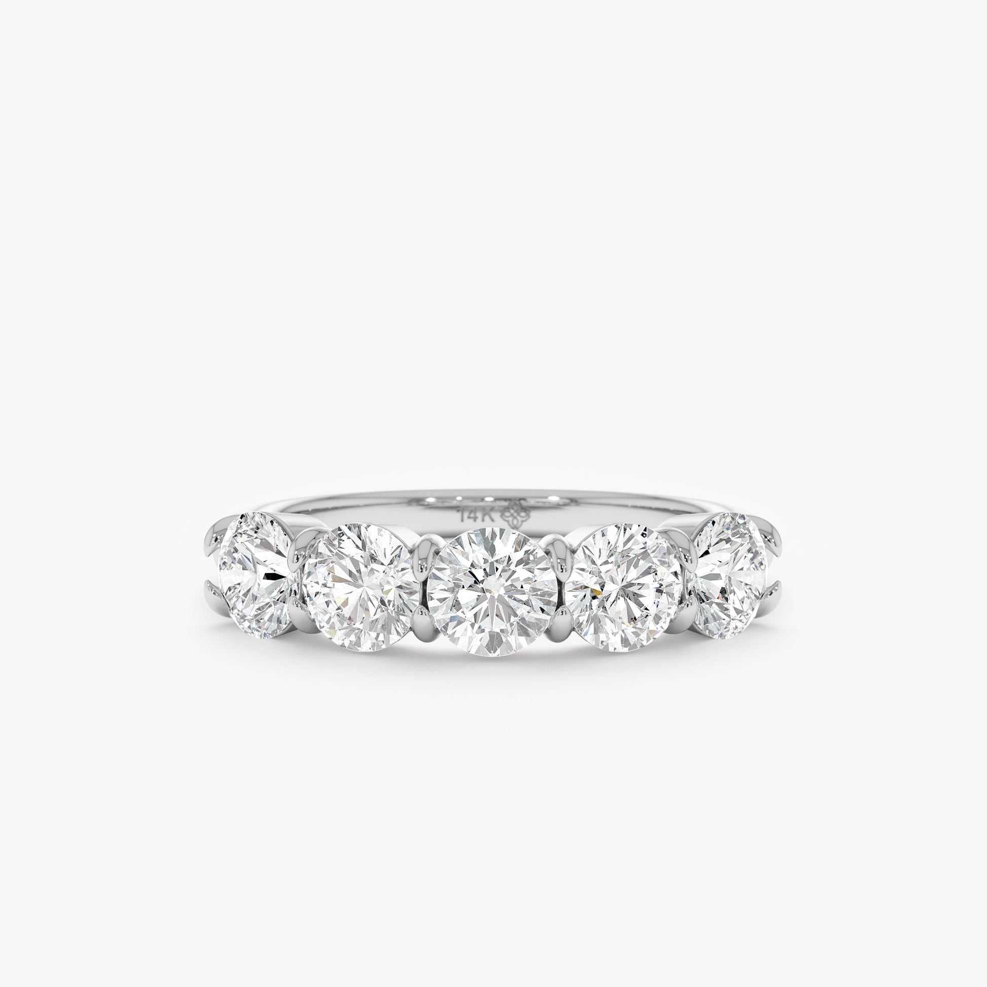 2 CT Round Three Stones Lab Grown Diamond Engagement Ring