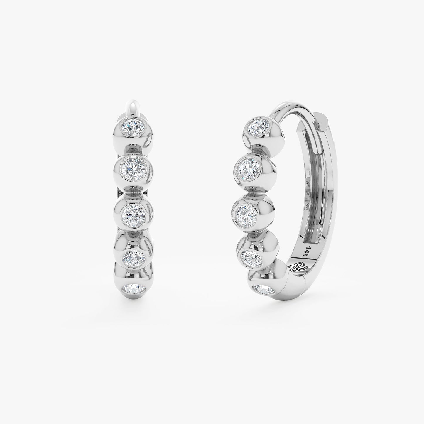 1.0 CT Round Bezel Solitaire Lab Grown Diamond Earrings