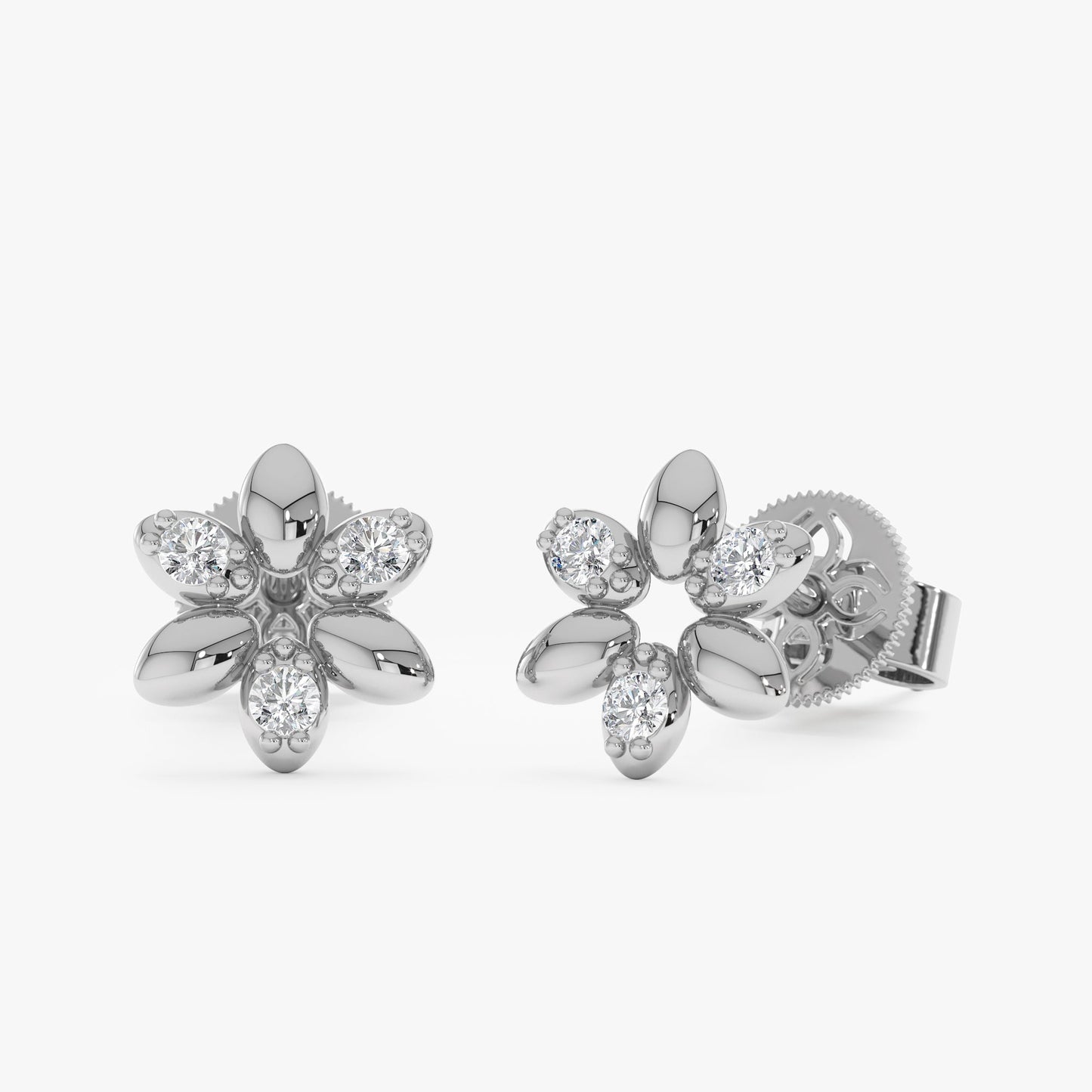1.0 CT Round Bezel Solitaire Lab Grown Diamond Earrings