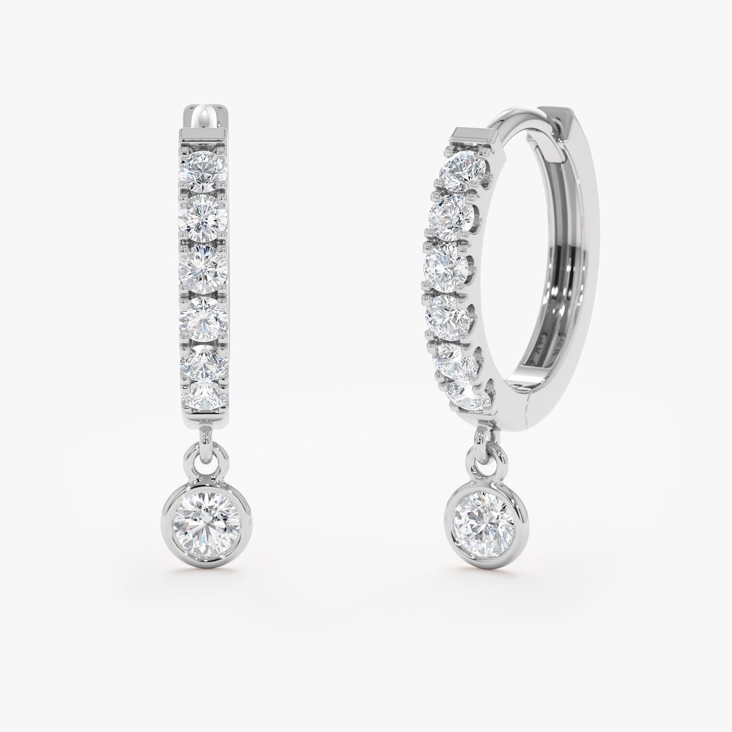 1.0 CT Round Bezel Solitaire Lab Grown Diamond Earrings