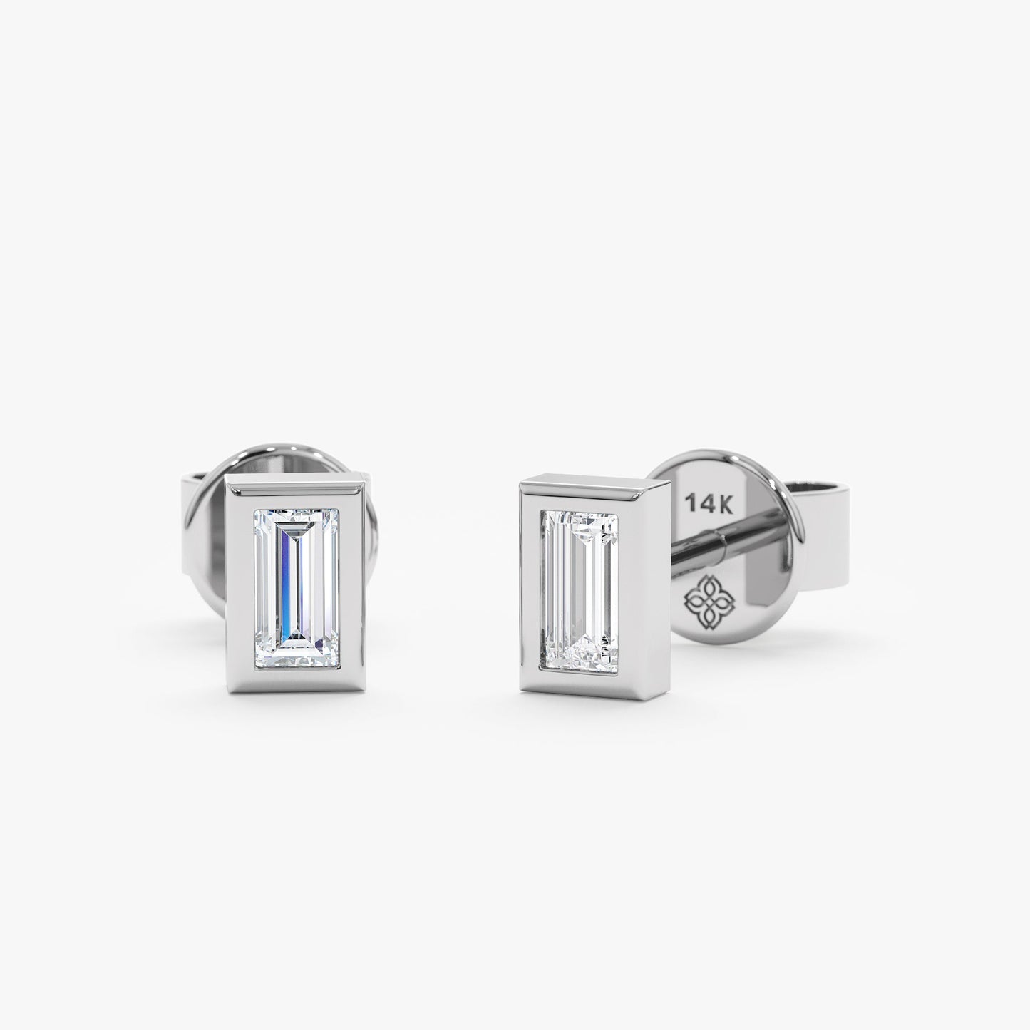 1.0 CT Round Bezel Solitaire Lab Grown Diamond Earrings
