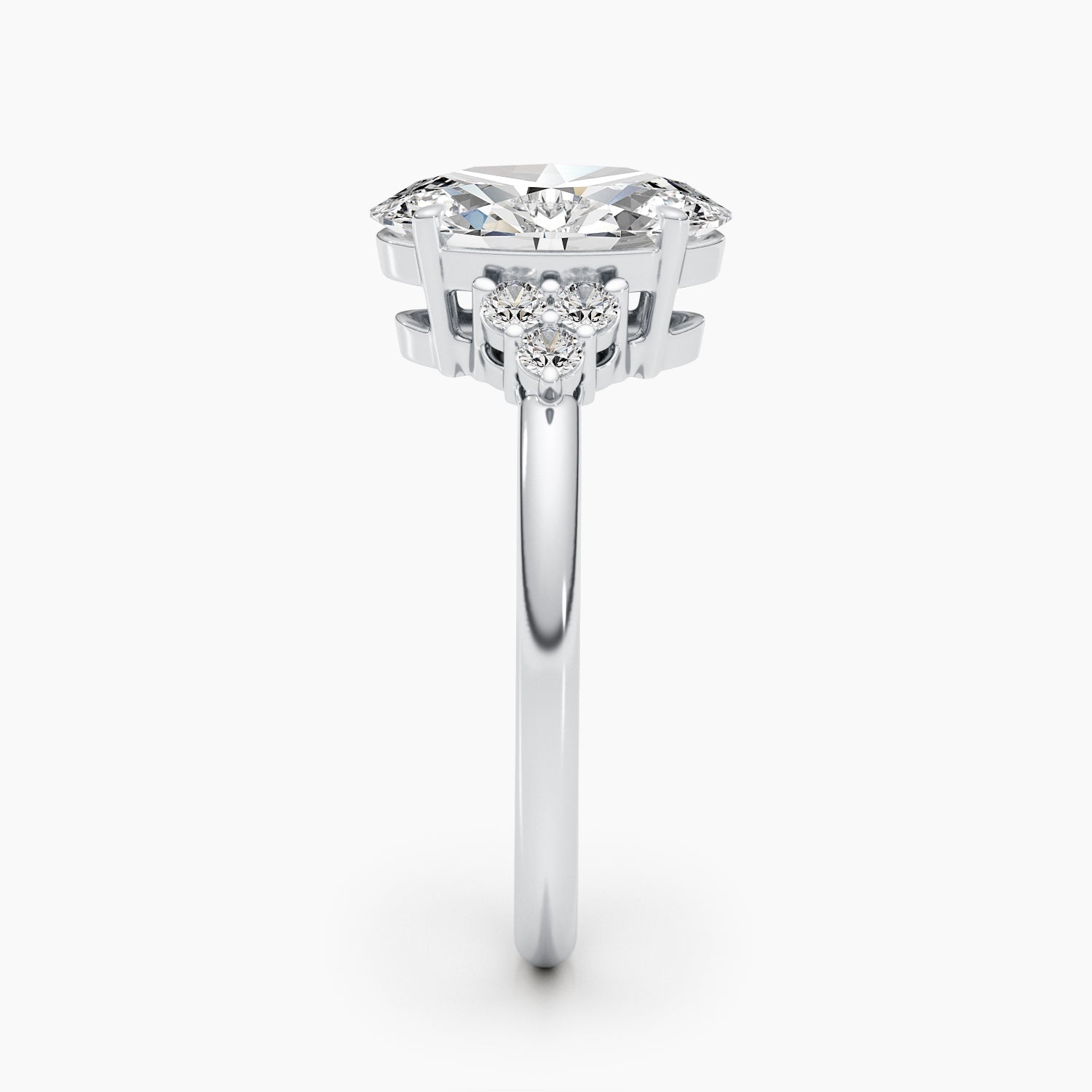 2.42 CT Oval Cut Cluster CVD G/VS Diamond Engagement Ring 3