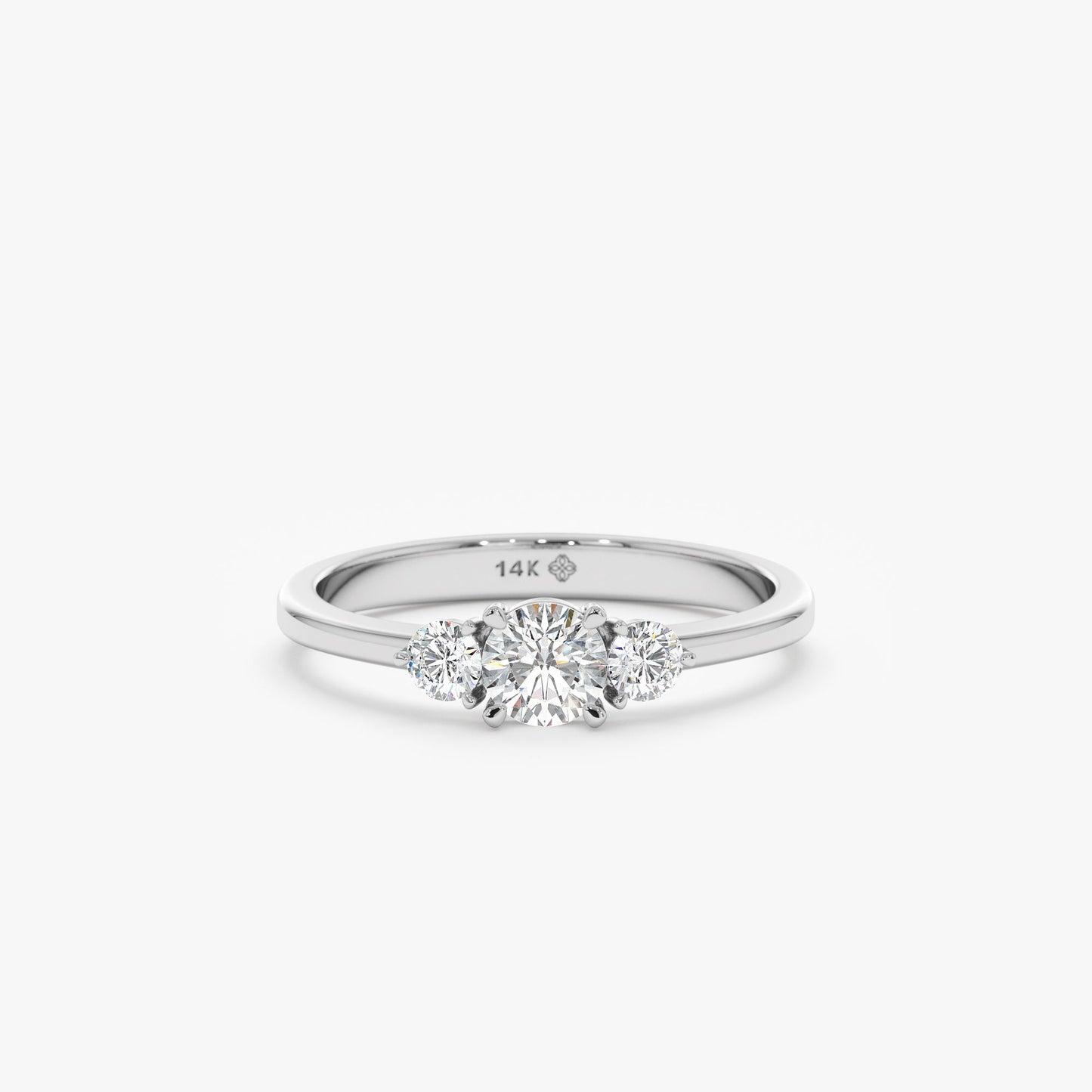 2 CT Round Three Stones Lab Grown Diamond Engagement Ring