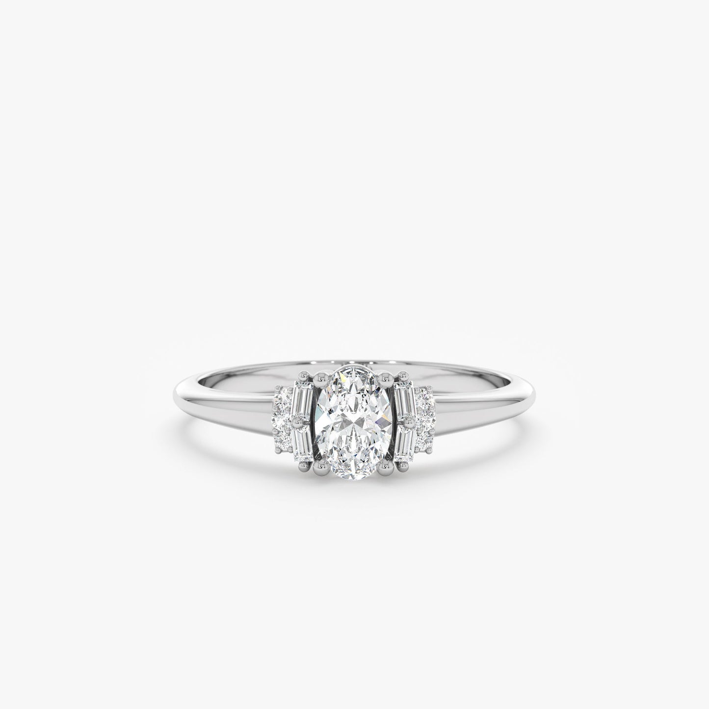 2 CT Round Three Stones Lab Grown Diamond Engagement Ring