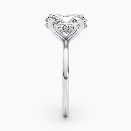 2.5 CT Oval Hidden Halo CVD G/VS Diamond Engagement Ring 3