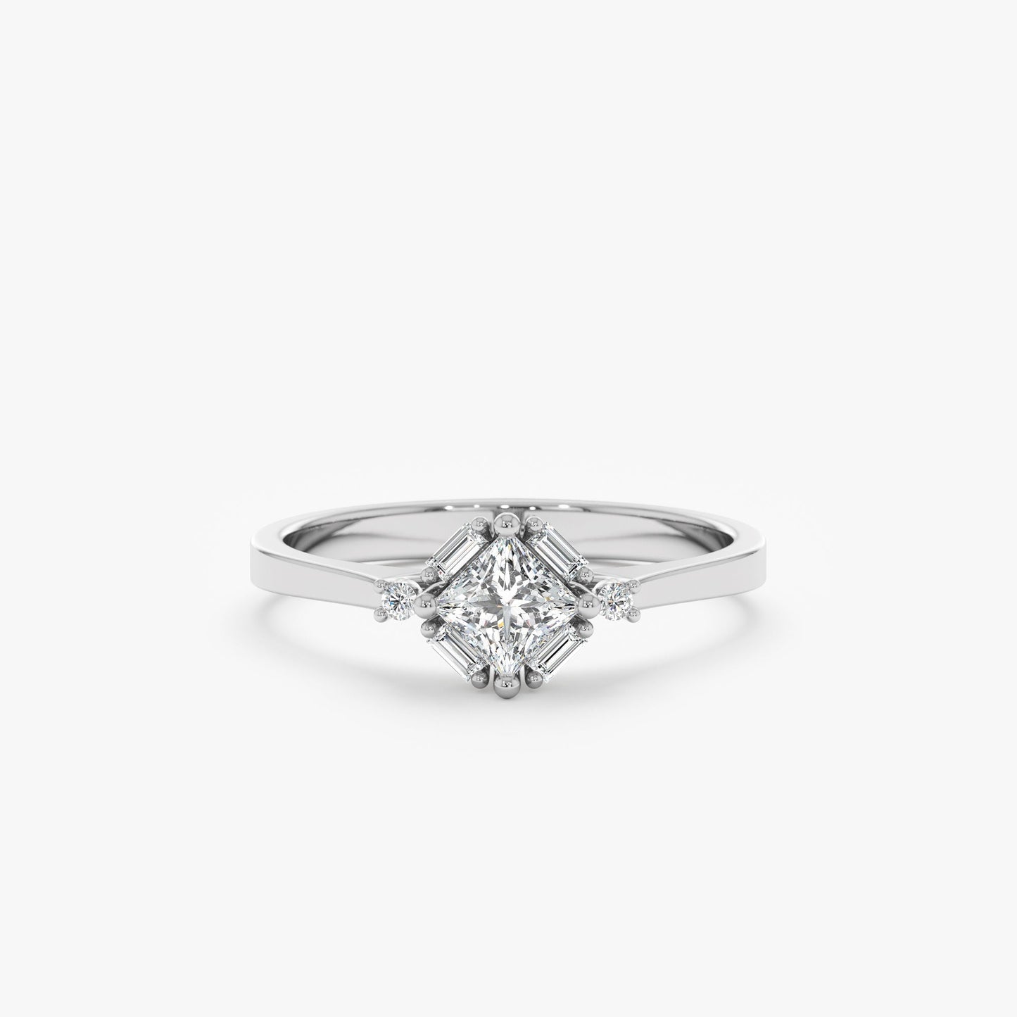 2 CT Round Three Stones Lab Grown Diamond Engagement Ring