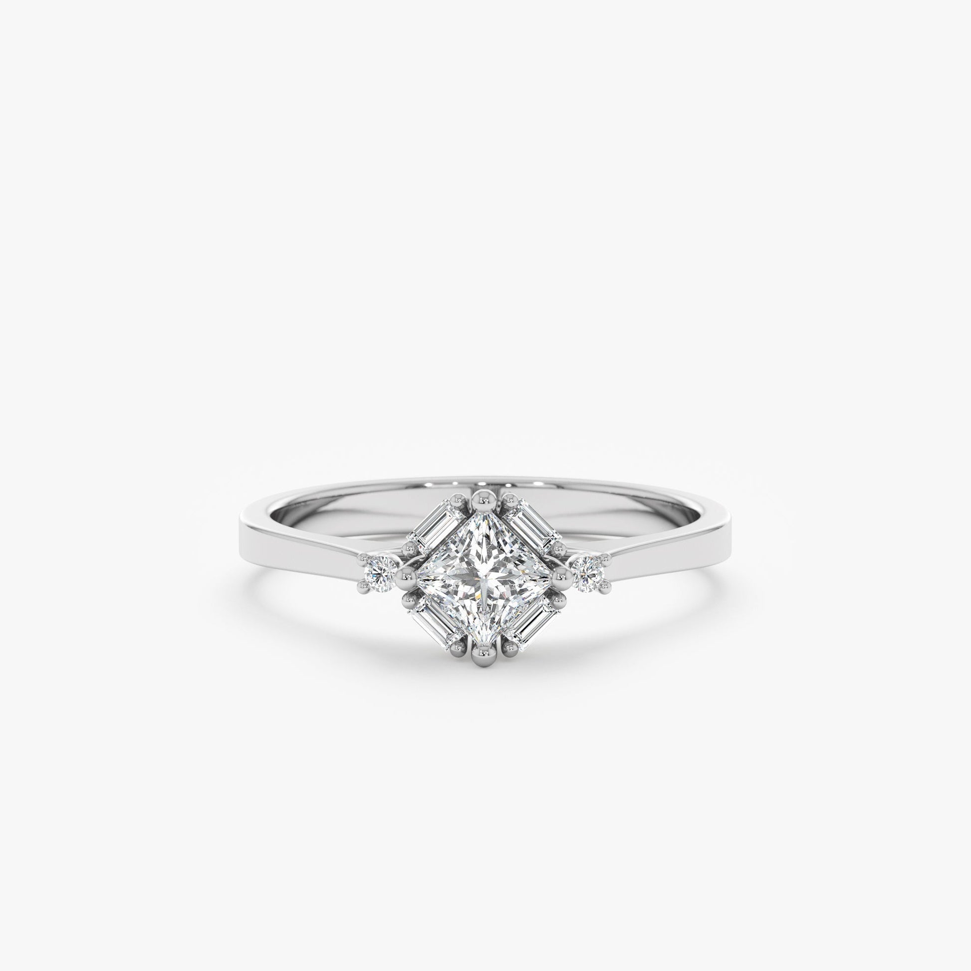2 CT Round Three Stones Lab Grown Diamond Engagement Ring