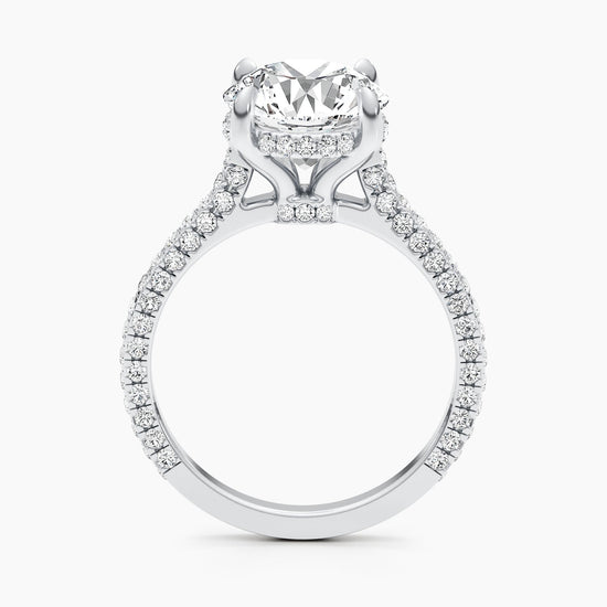 2.8 CT Round Hidden Halo CVD F/VS Diamond Engagement Ring 4