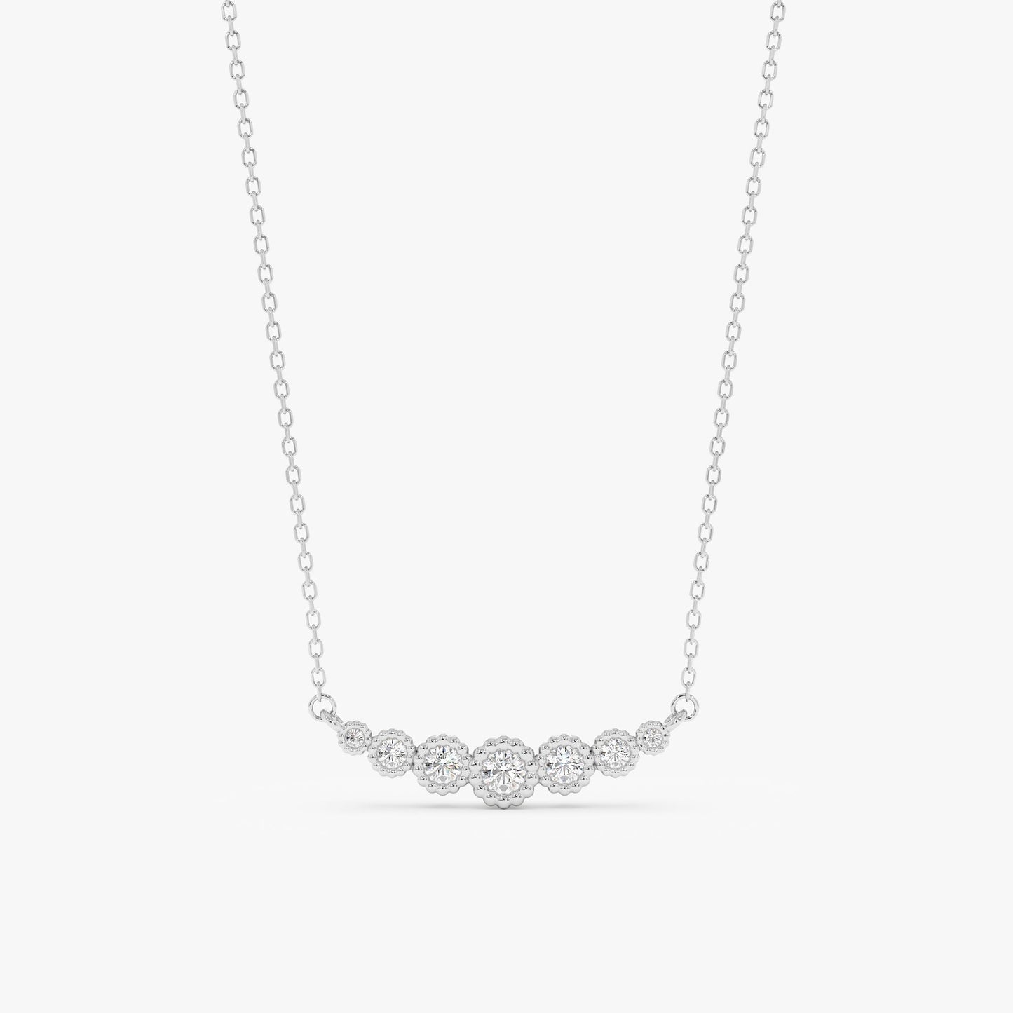 1.0 CT Round Bezel Solitaire Lab Grown Diamond Necklace