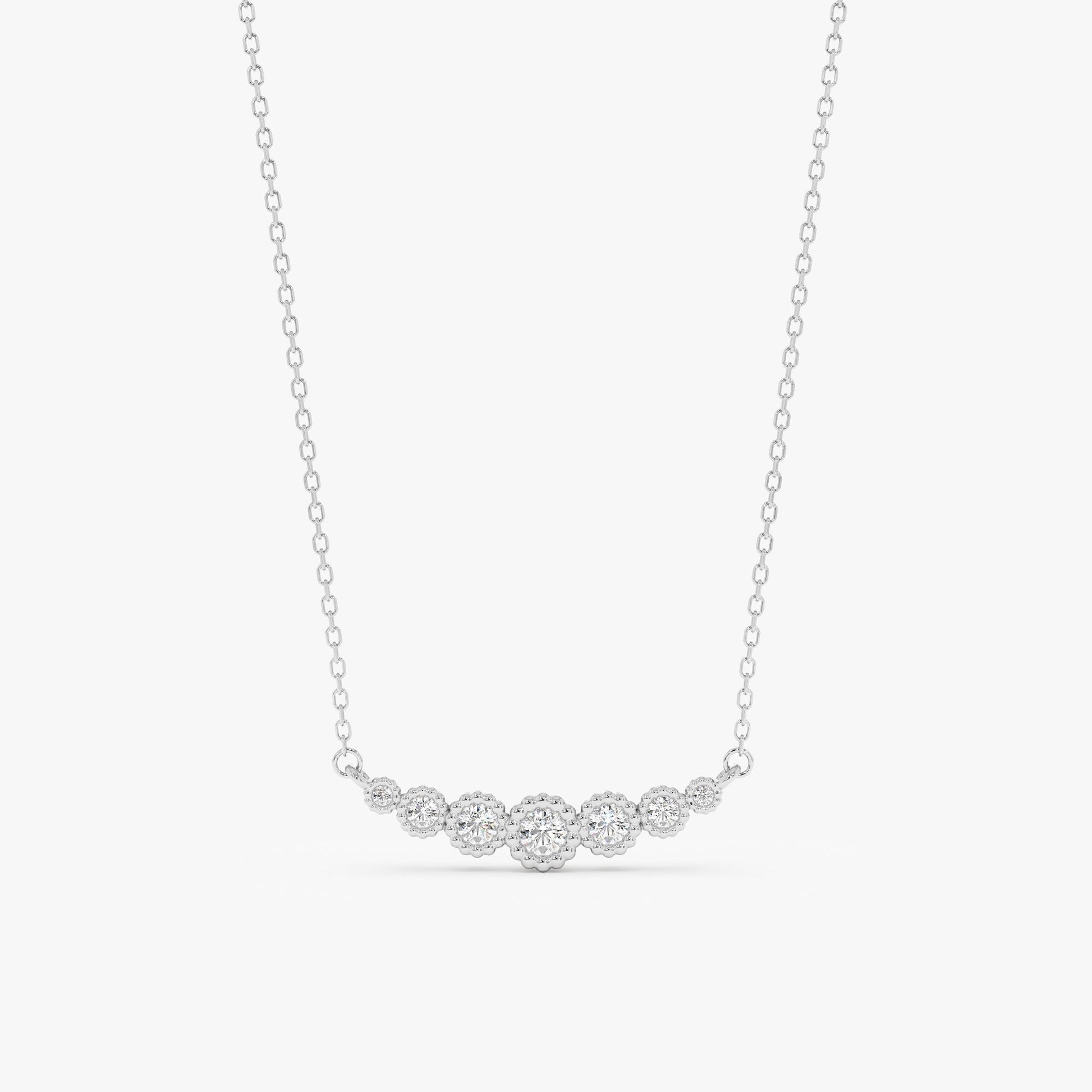 1.0 CT Round Bezel Solitaire Lab Grown Diamond Necklace