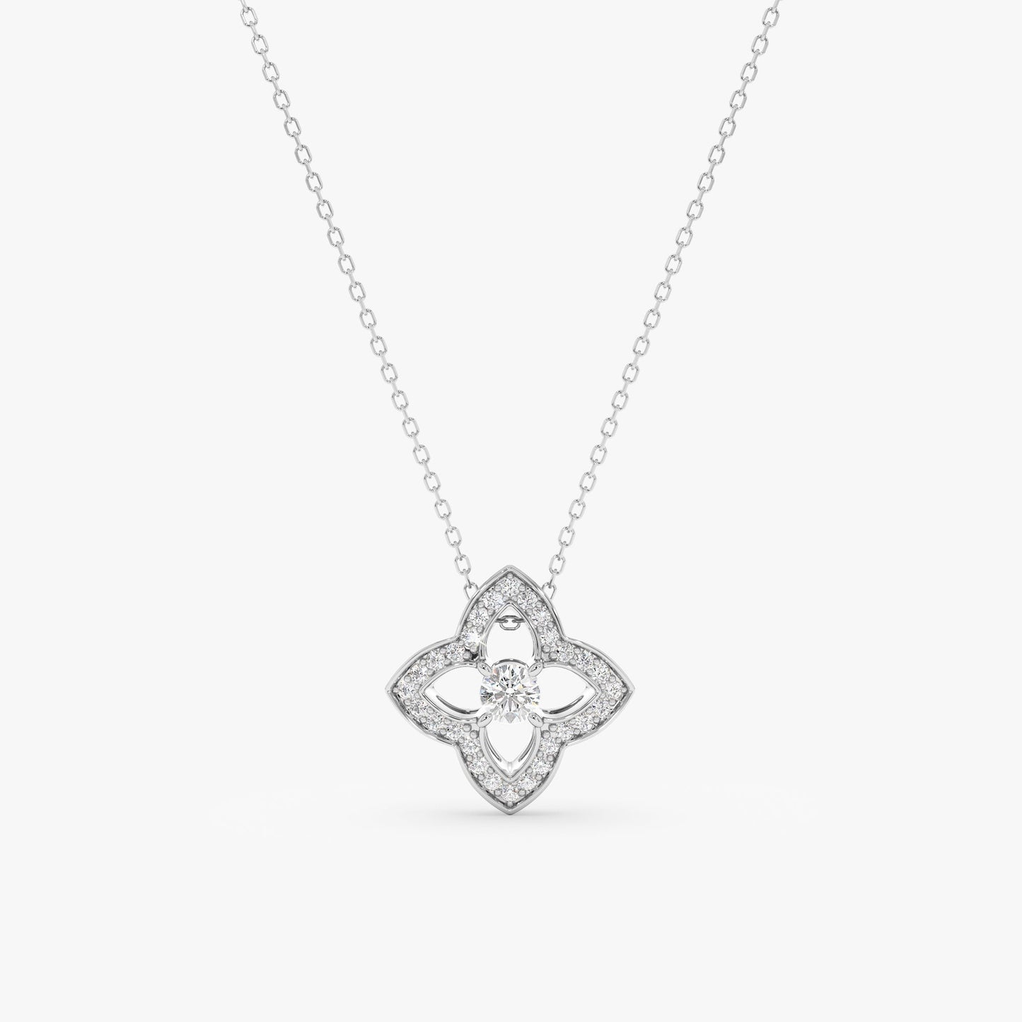 1.0 CT Round Bezel Solitaire Lab Grown Diamond Necklace