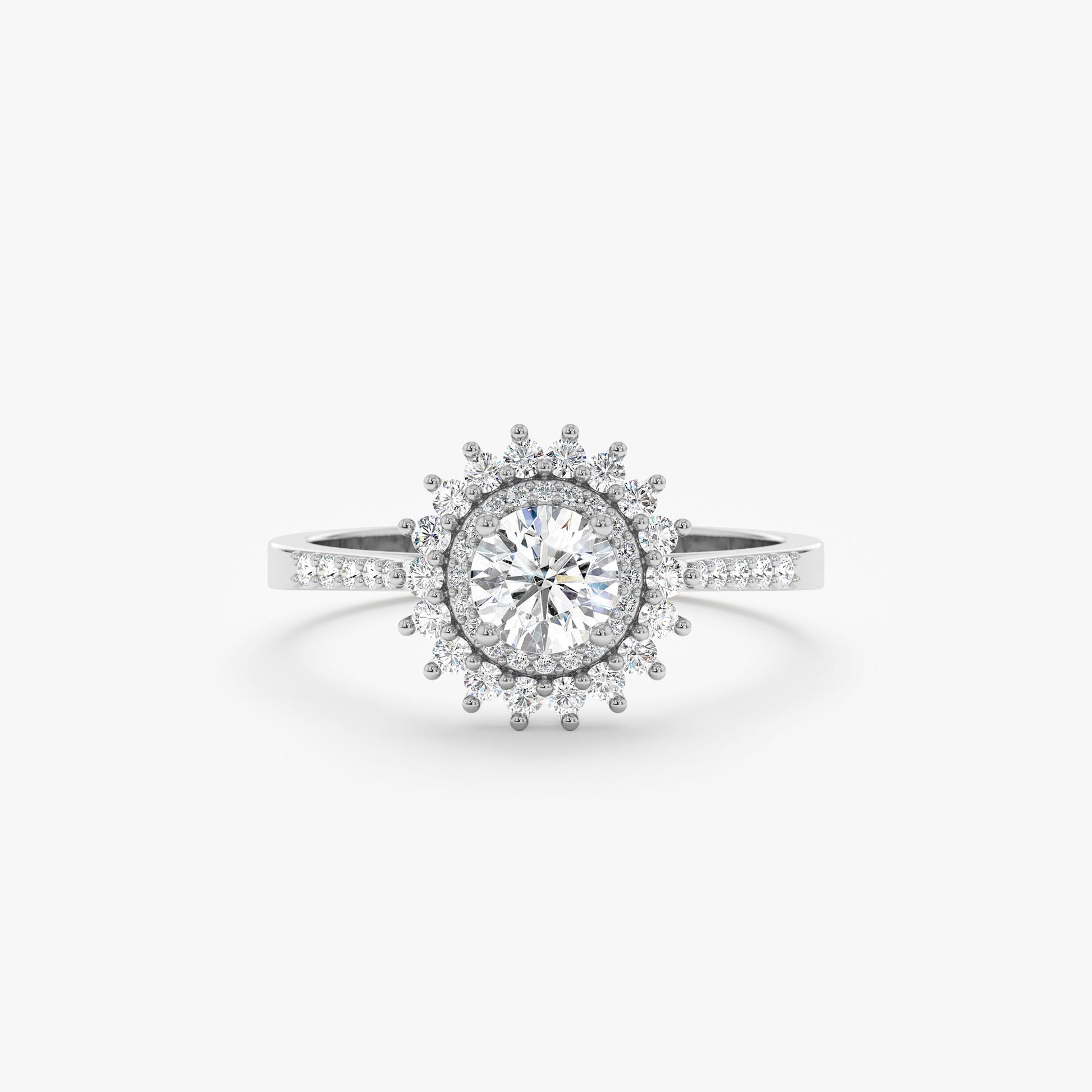 2 CT Round Three Stones Lab Grown Diamond Engagement Ring