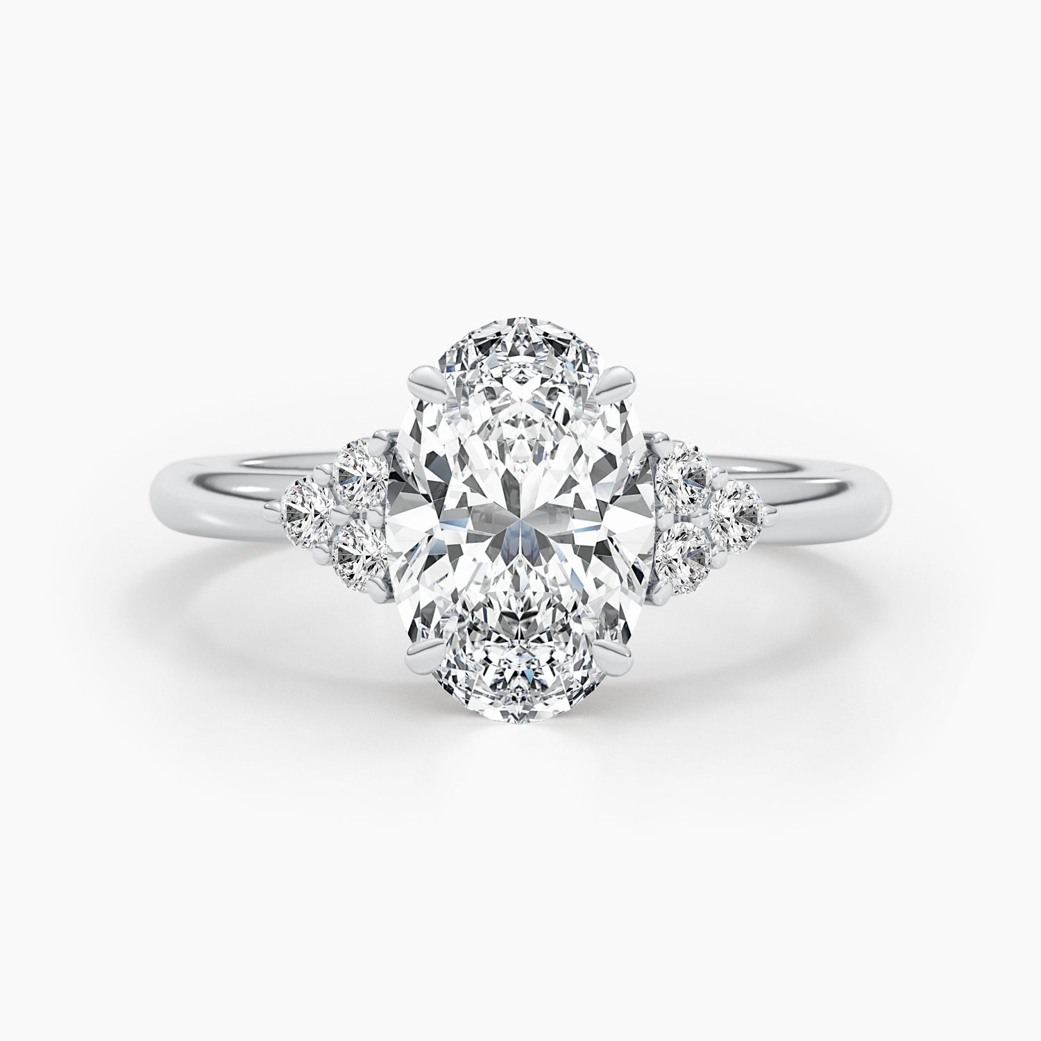 2.42 CT Oval Cut Cluster CVD G/VS Diamond Engagement Ring 1