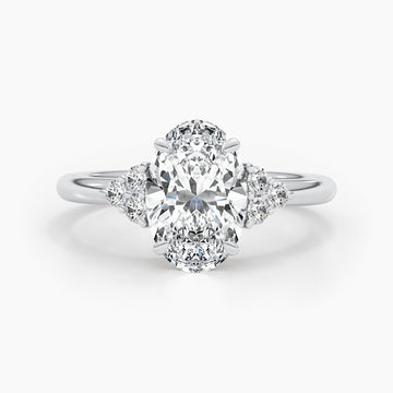 2.42 CT Oval Cut Cluster CVD G/VS Diamond Engagement Ring 1