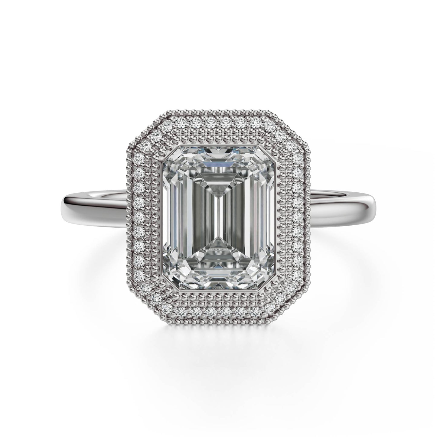 Marquise Shaped Three Stone Lab Grown Diamond Engagement Ring
