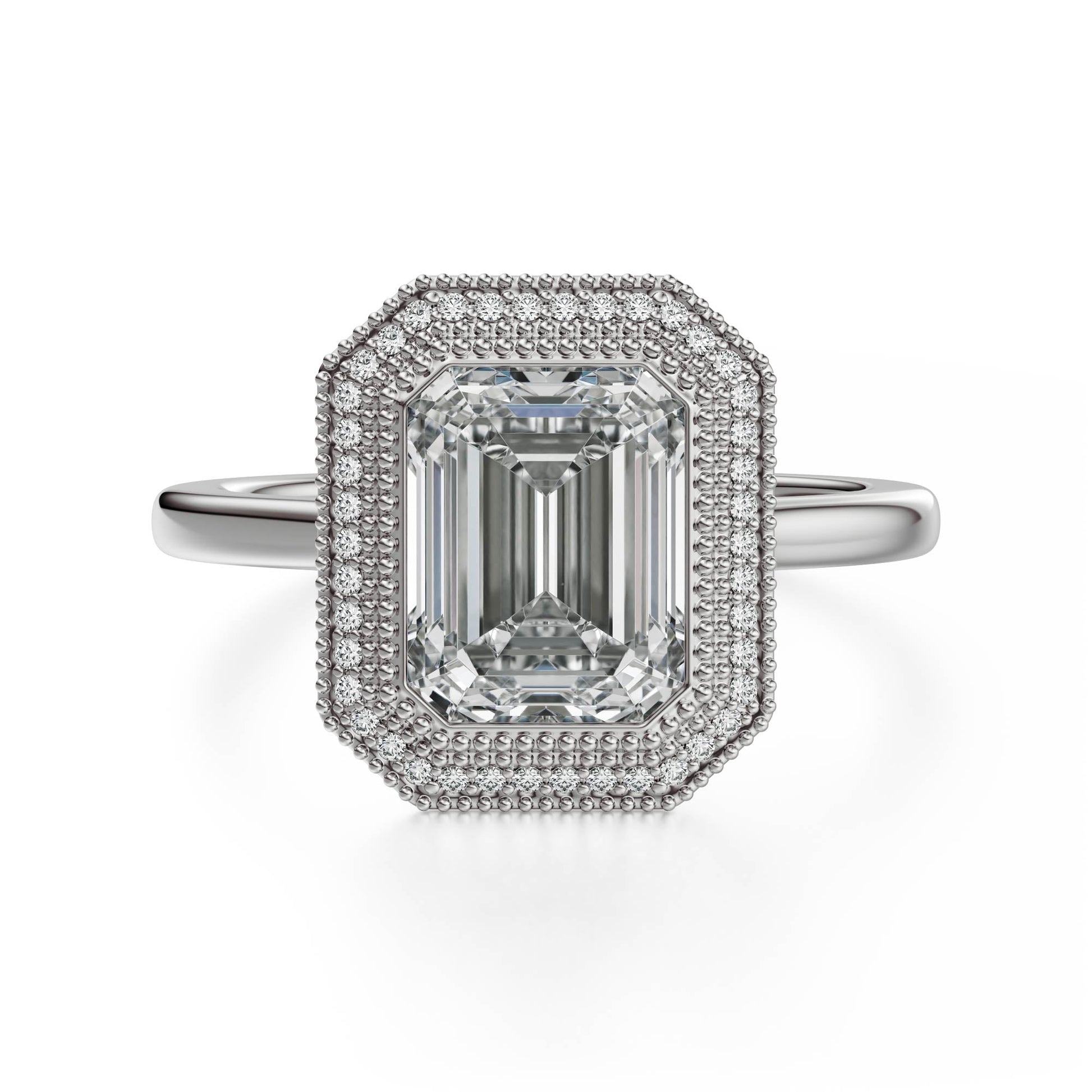 Marquise Shaped Three Stone Lab Grown Diamond Engagement Ring