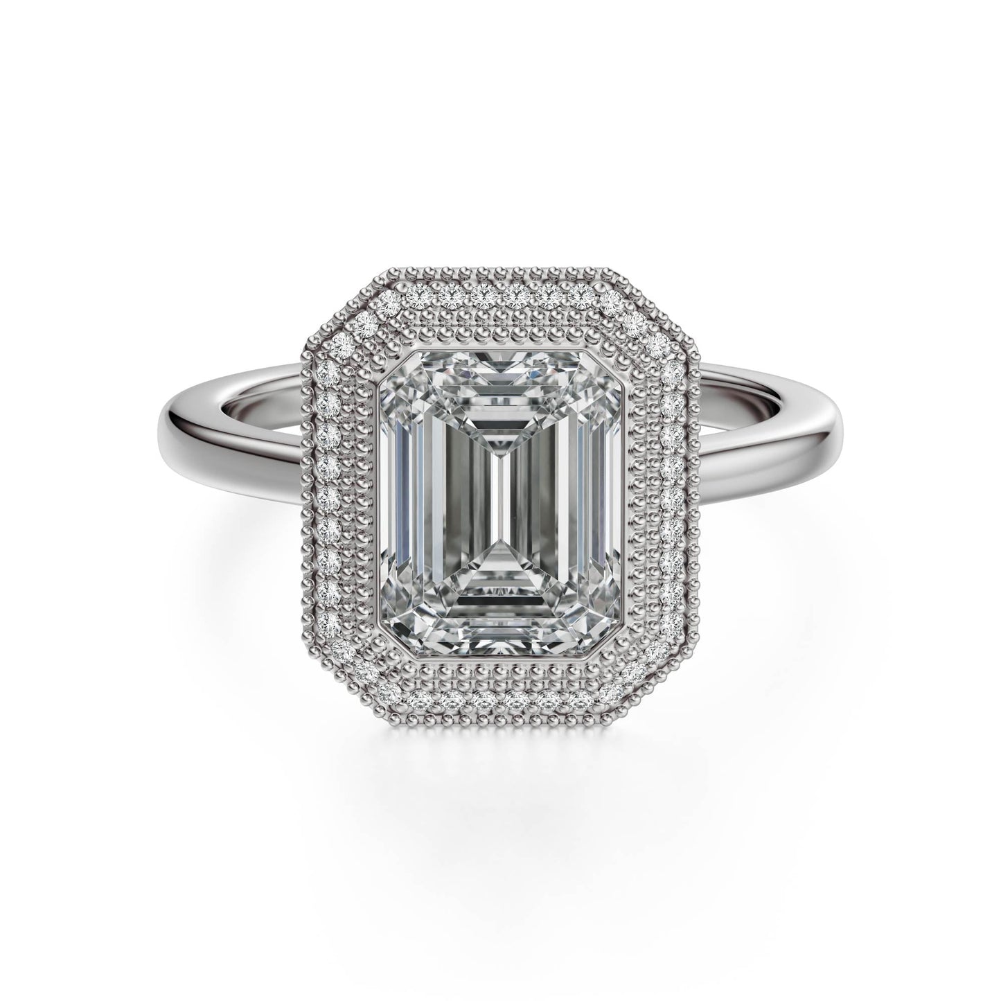 Marquise Shaped Three Stone Lab Grown Diamond Engagement Ring