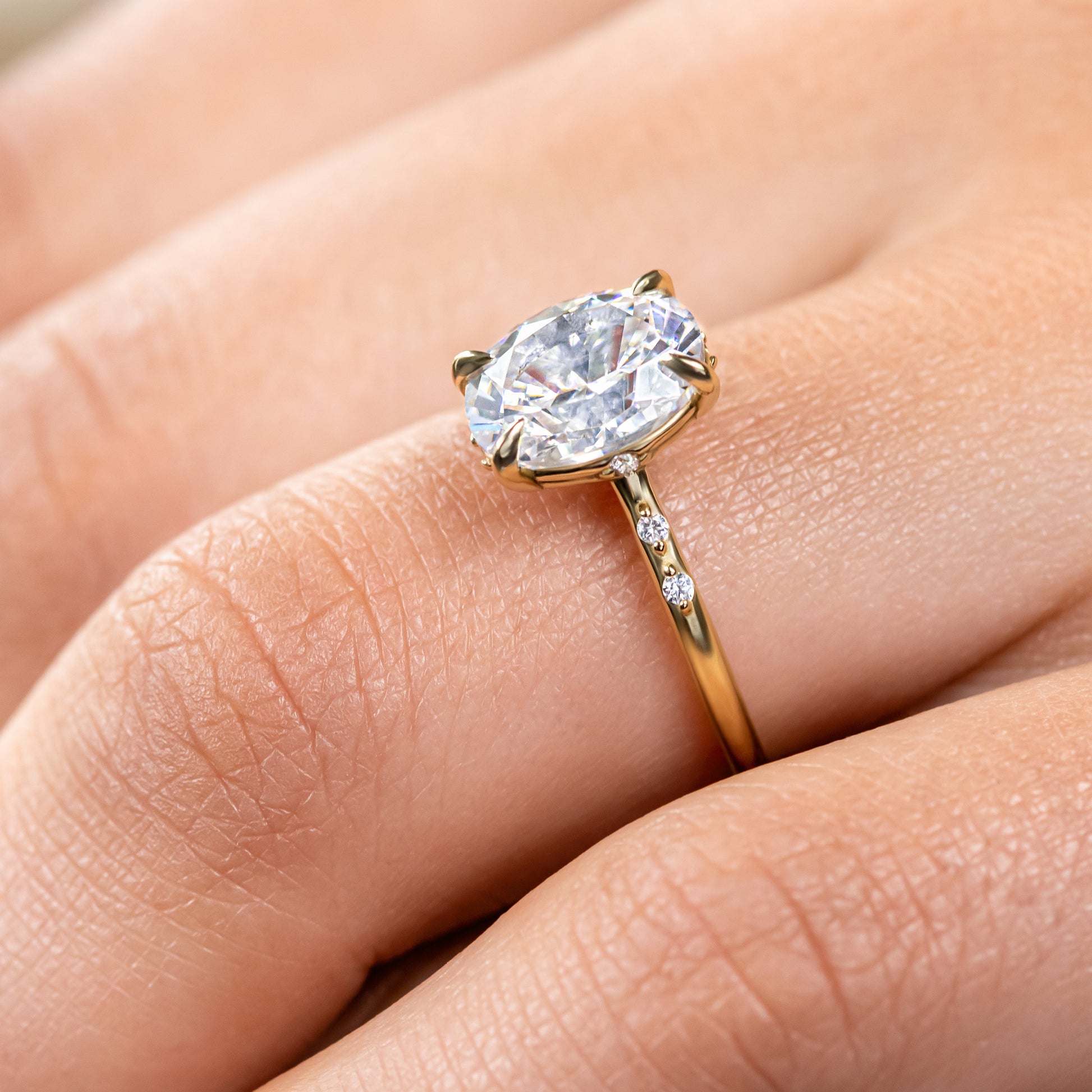 2 CT Round Three Stones Lab Grown Diamond Engagement Ring