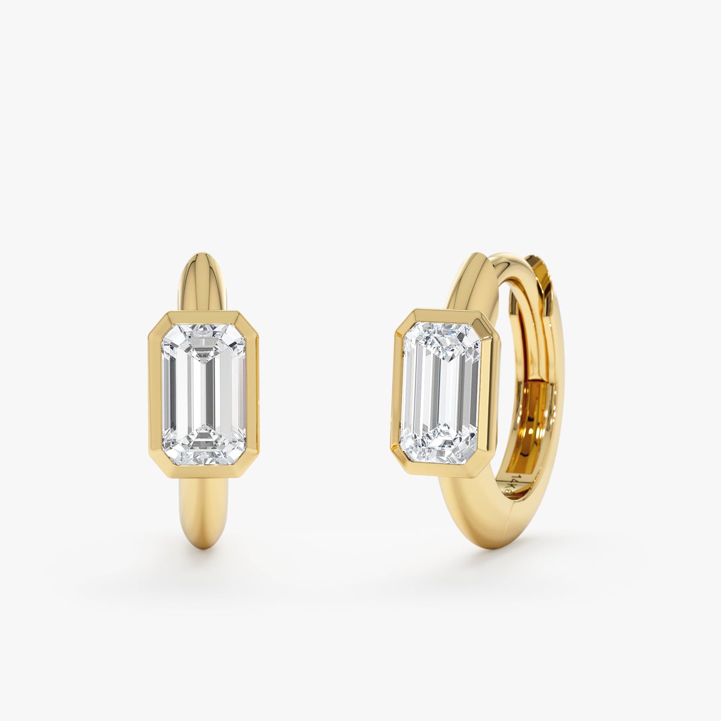 1.0 CT Round Bezel Solitaire Lab Grown Diamond Earrings